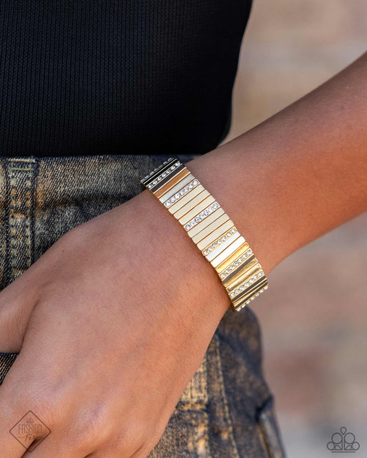 Linear Legend - Gold Bracelet - Paparazzi Accessories - May 2024 Fashion Fix