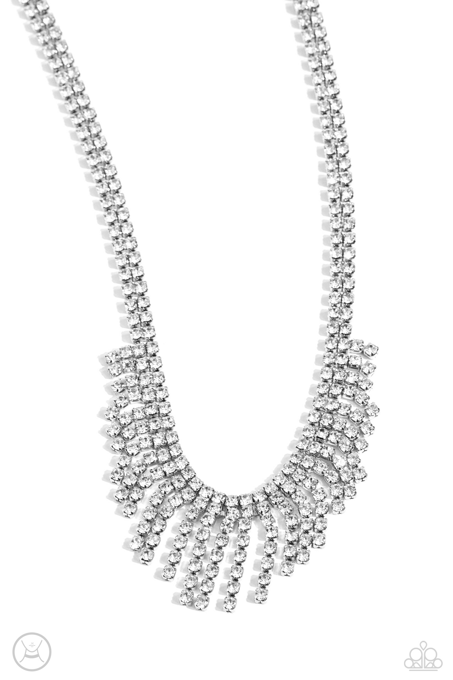 Darling Decadence - White Necklace - April 2024 Life of the Party - Paparazzi Accessories - Alies Bling Bar