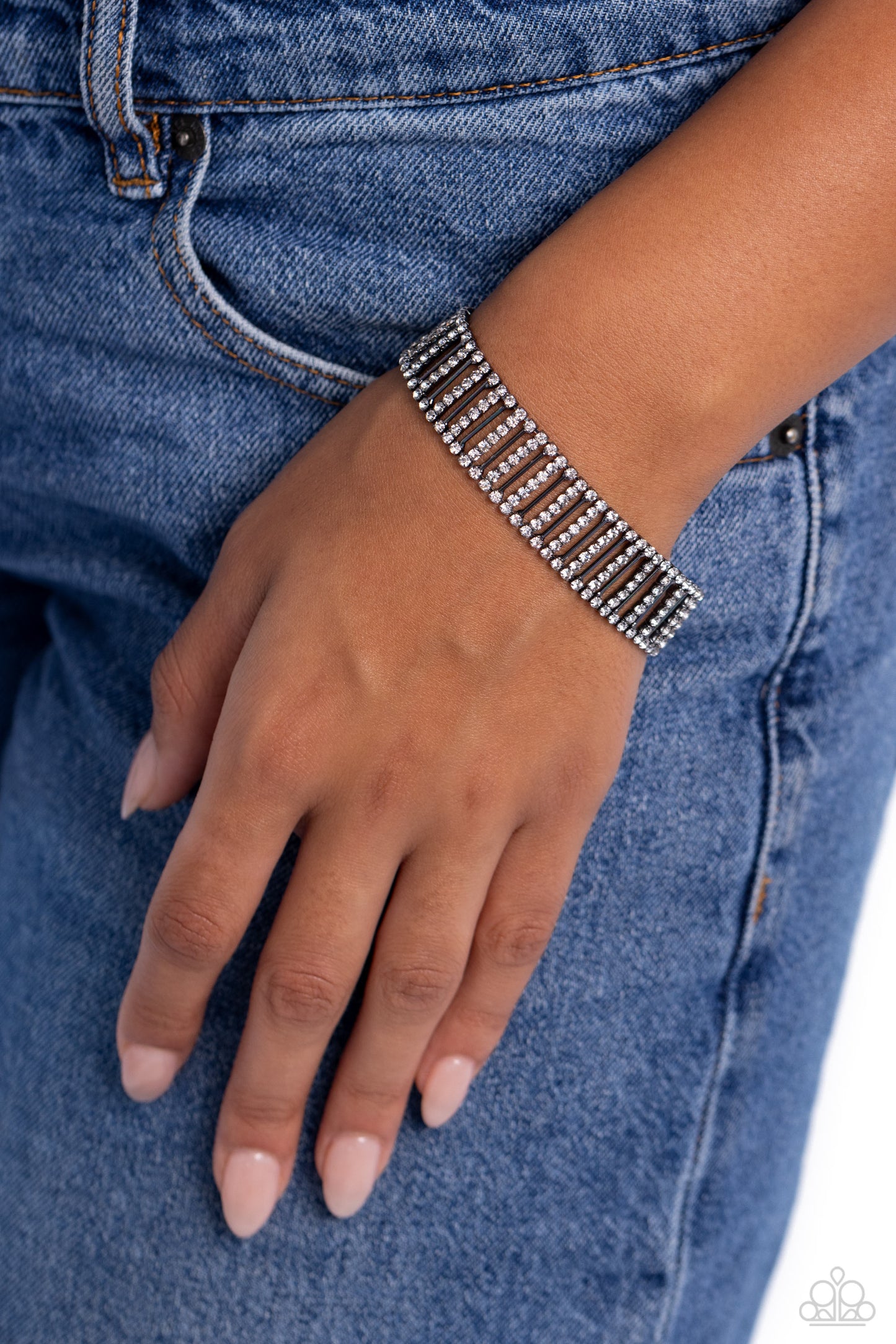 Elusive Elegance - Black Bracelet - Paparazzi Accessories - Alies Bling Bar