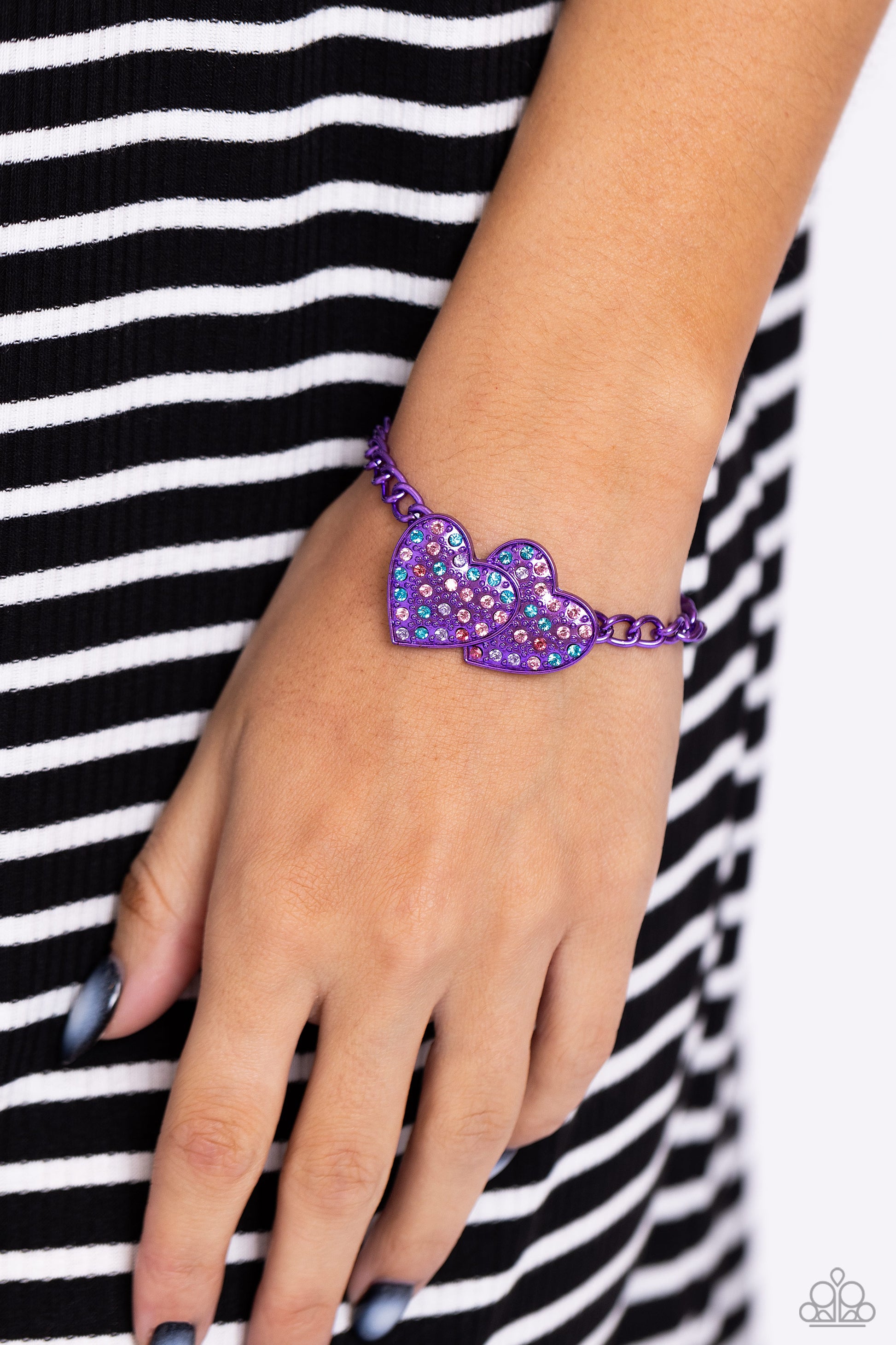 Lovestruck Lineup - Purple Bracelet - Paparazzi Accessories - Alies Bling Bar