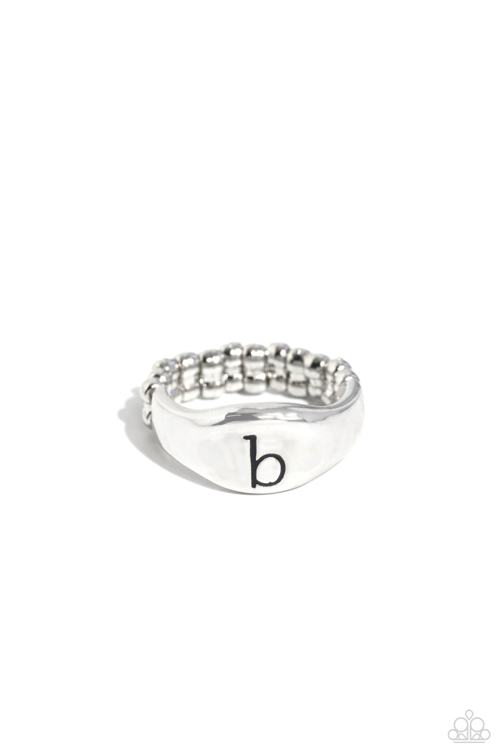 Monogram Memento - Silver - B Ring - Paparazzi Accessories - Alies Bling Bar