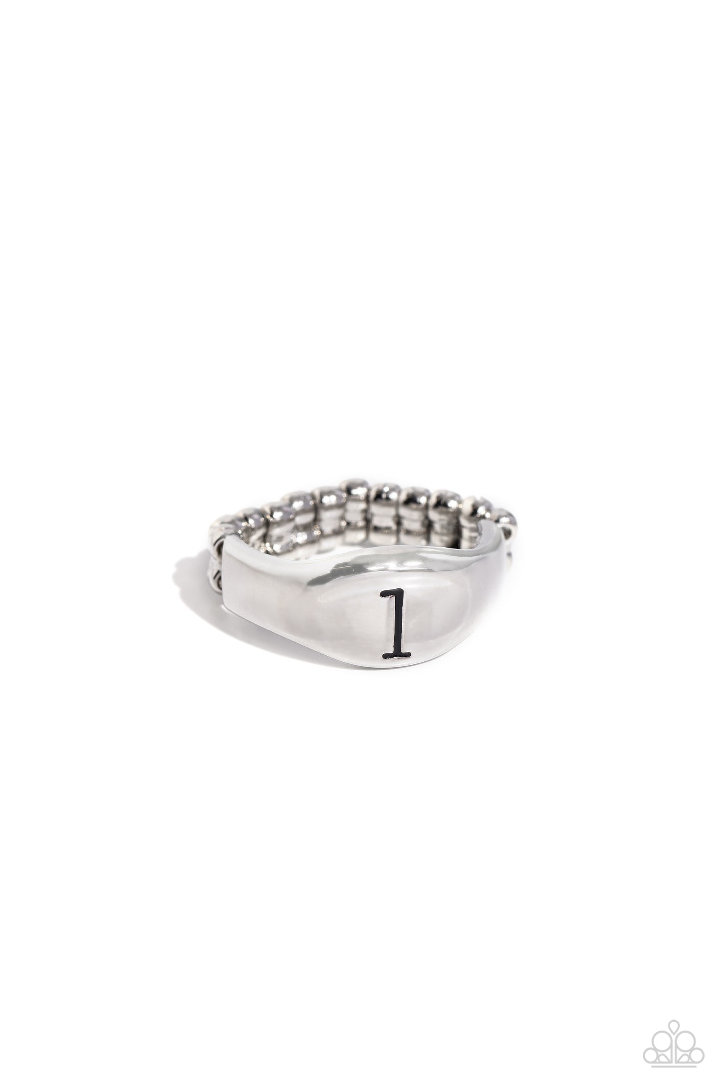 Monogram Memento - Silver - L Ring - Paparazzi Accessories - Alies Bling Bar