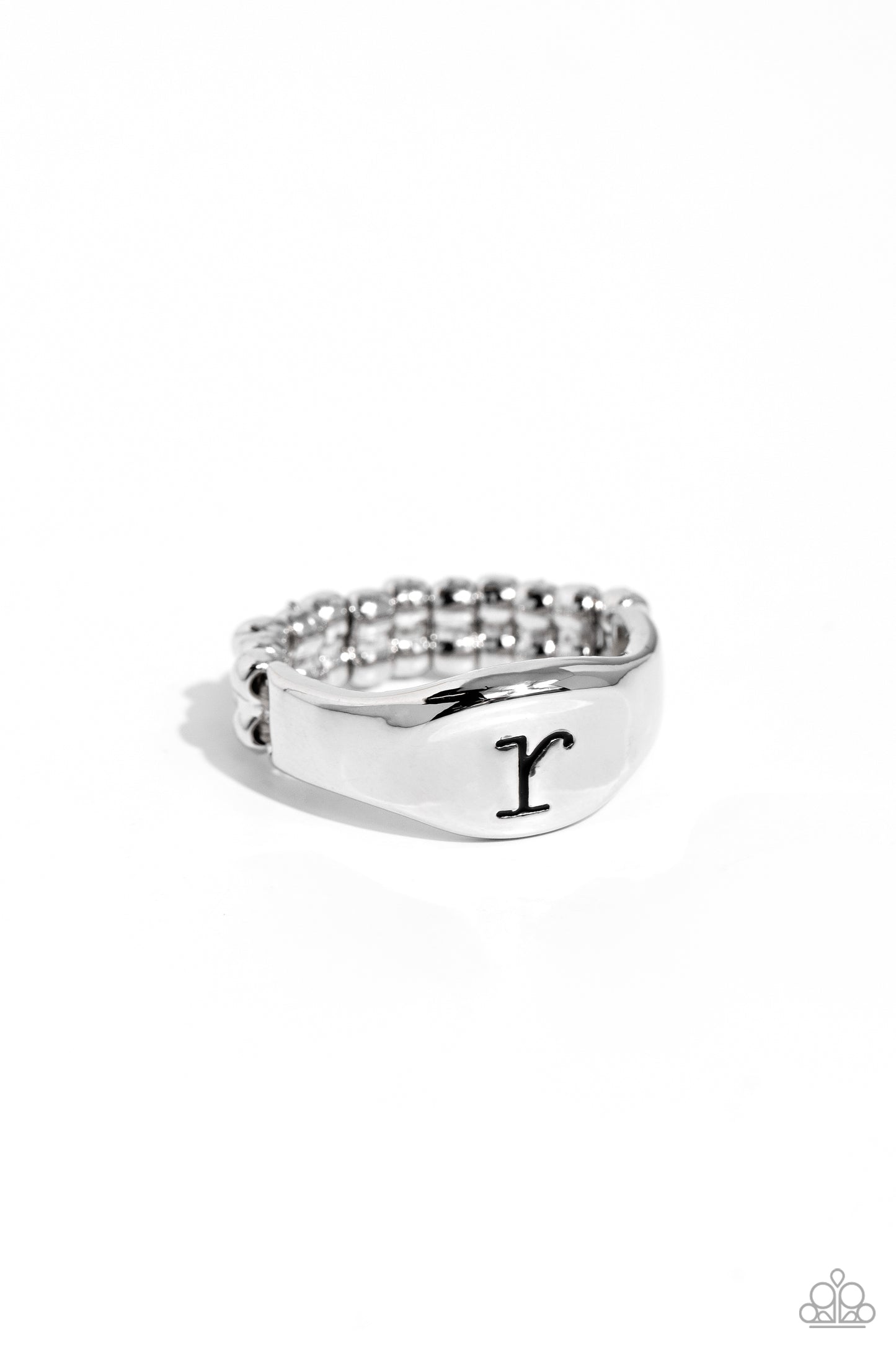 Monogram Memento - Silver - R Ring - Paparazzi Accessories - Alies Bling Bar