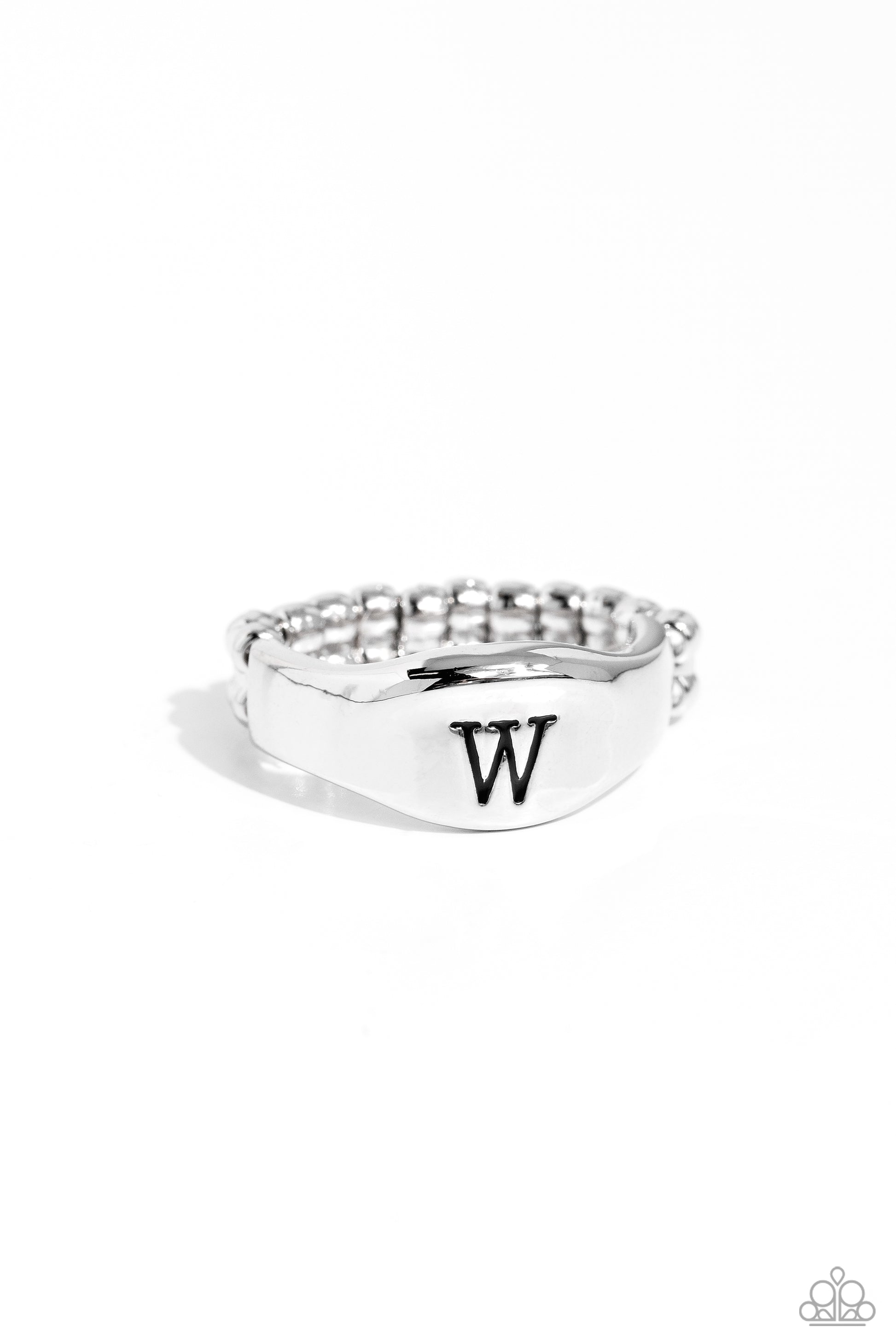 Monogram Memento - Silver - W Ring - Paparazzi Accessories - Alies Bling Bar