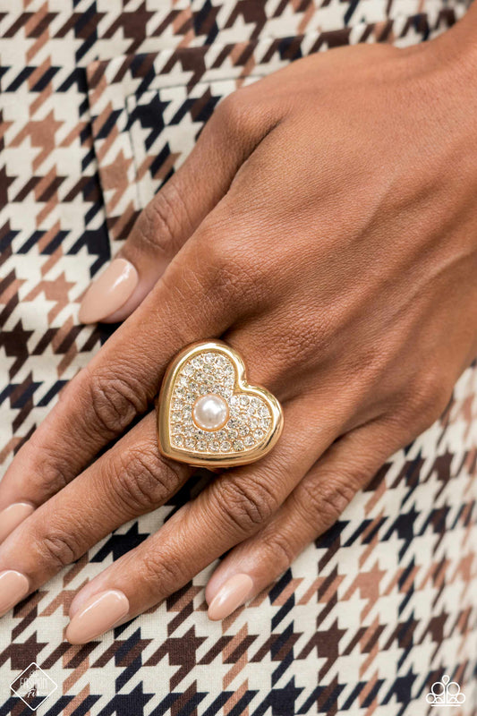 Heartfelt Heritage - Gold Ring - Paparazzi Accessories - March 2024 Fashion Fix - Alies Bling Bar