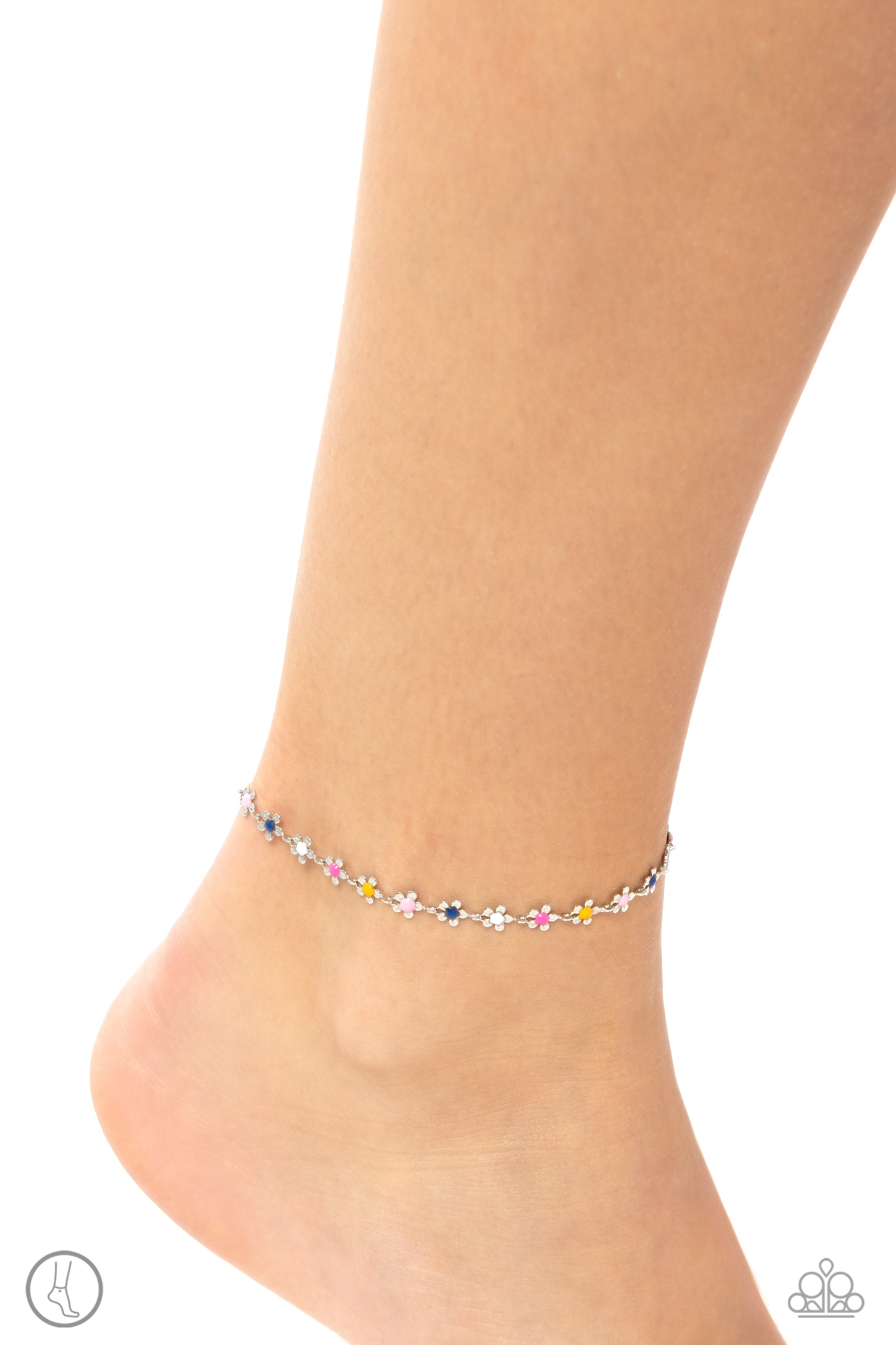 Familiar Florals - Multi Anklet- Paparazzi Accessories - Alies Bling Bar