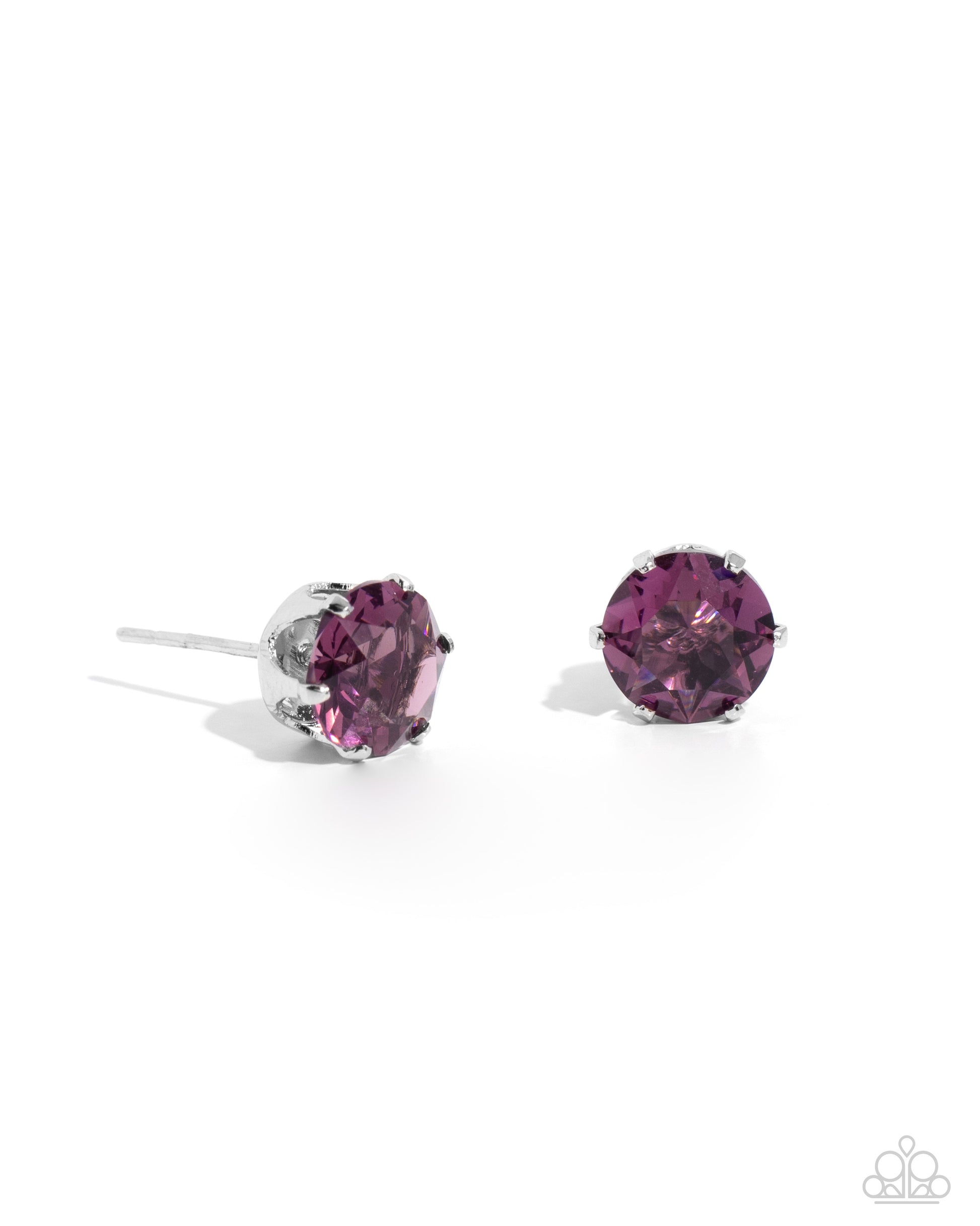 Breathtaking Birthstone - Purple Post Earrings - Paparazzi Accessories - Alies Bling Bar
