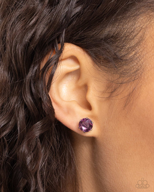 Breathtaking Birthstone - Purple Earrings - Paparazzi Accessories - Alies Bling Bar