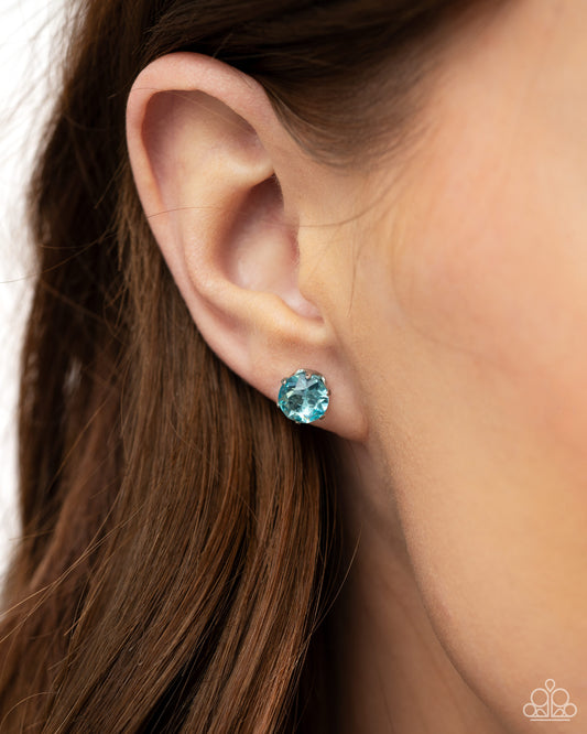 Breathtaking Birthstone - Blue Earrings - Paparazzi Accessories - Alies Bling Bar