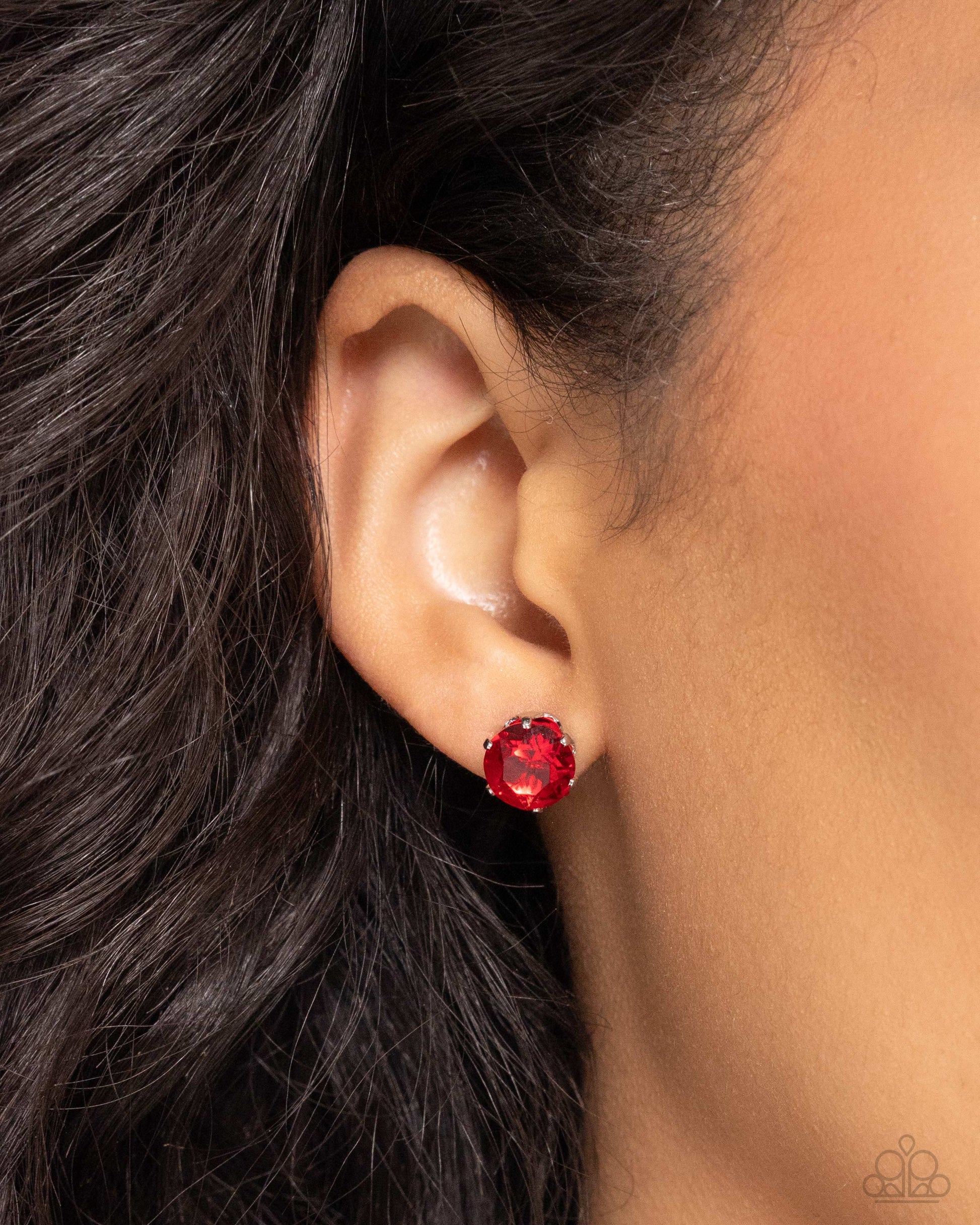 Breathtaking Birthstone - Ruby Red Earrings - Paparazzi Accessories - Alies Bling Bar