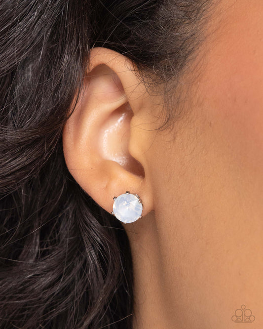 Breathtaking Birthstone - White Earrings - Paparazzi Accessories - Alies Bling Bar