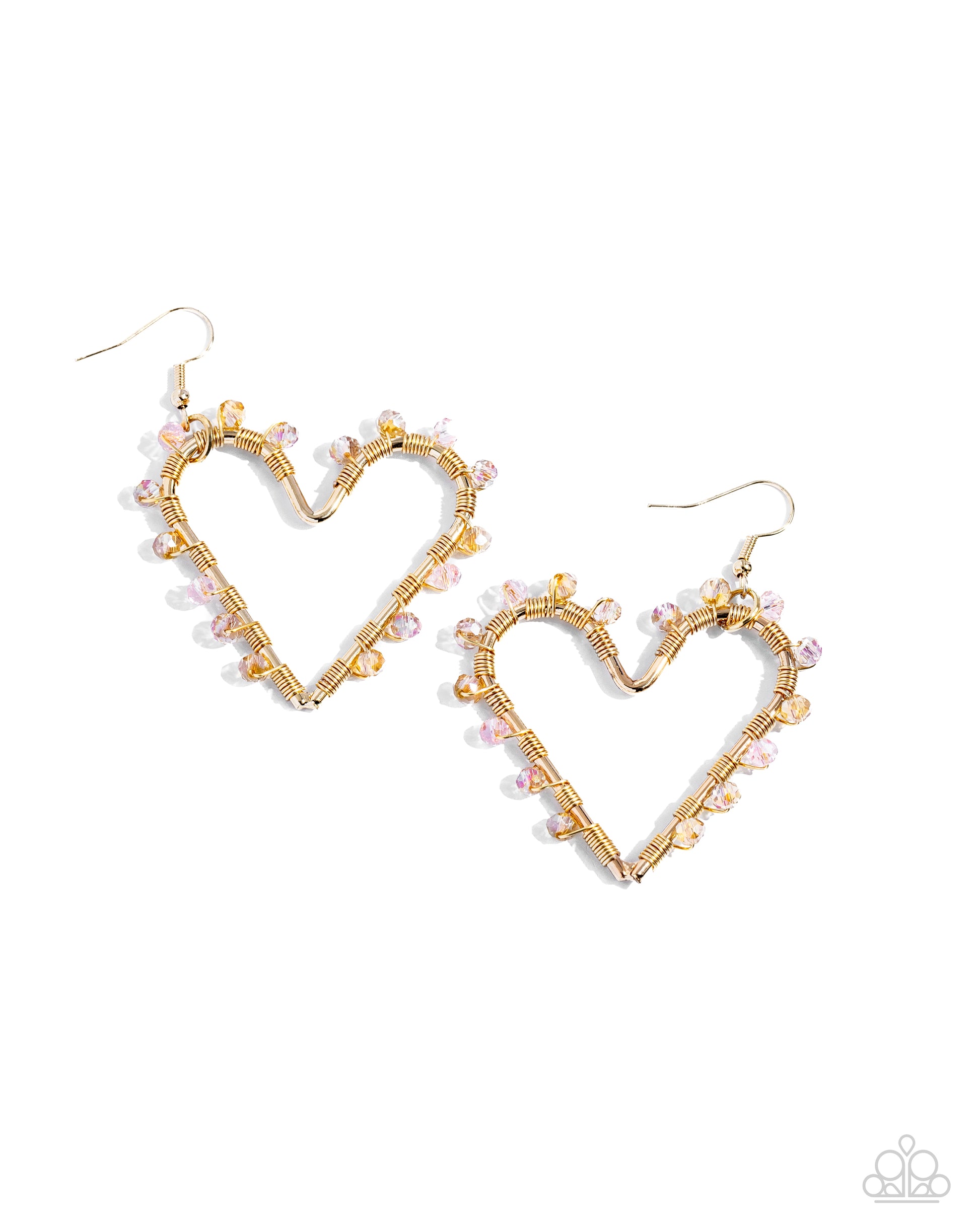 HEART of Your World - Gold Earrings - Paparazzi Accessories - Alies Bling Bar