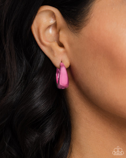 Colorful Curiosity - Pink Earrings - Paparazzi Accessories