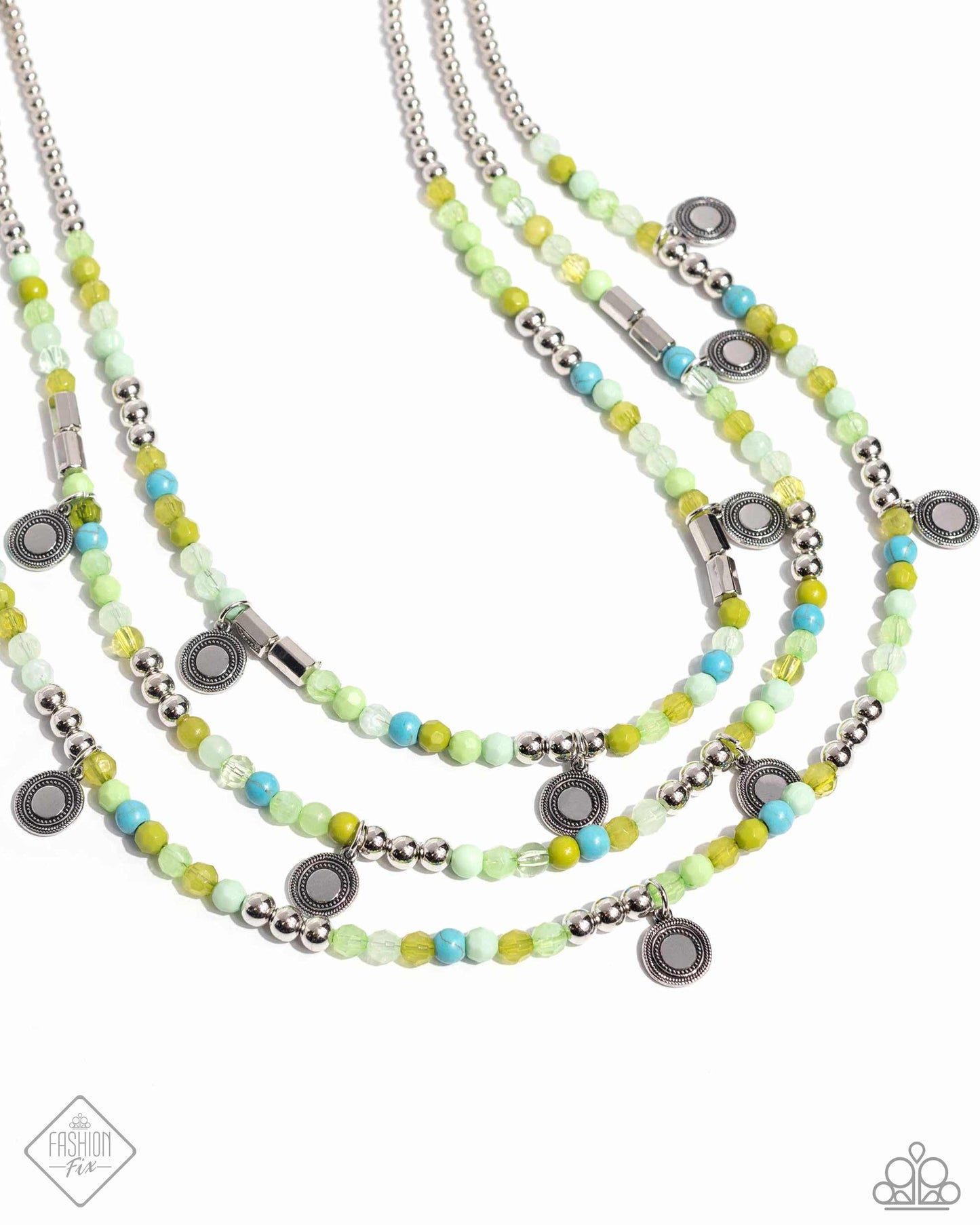 Piquant Pattern - Green Necklace - Paparazzi Accessories - April 2024 Fashion Fix - Alies Bling Bar