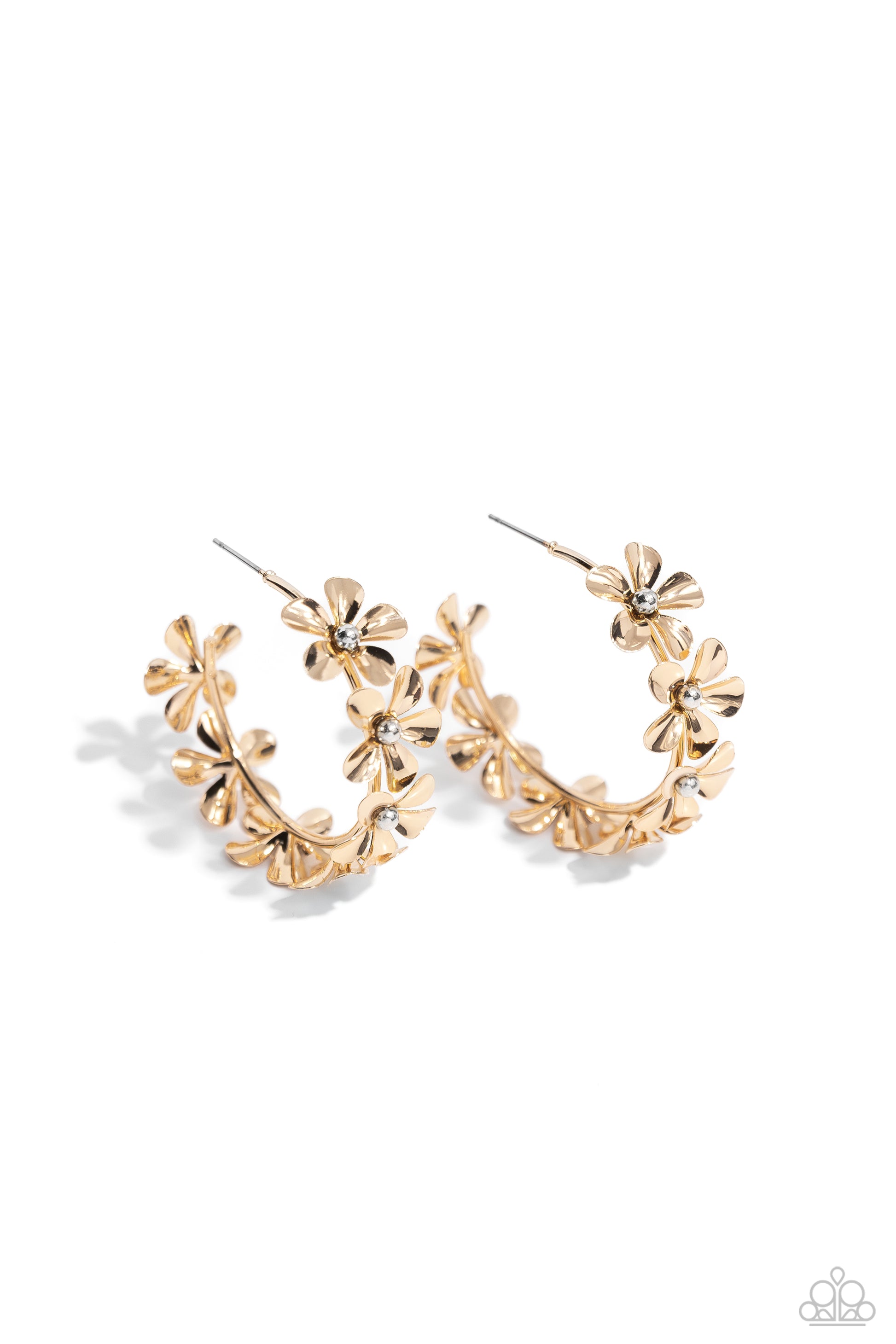 Floral Flamenco - Gold Earrings - Paparazzi Accessories - Alies Bling Bar