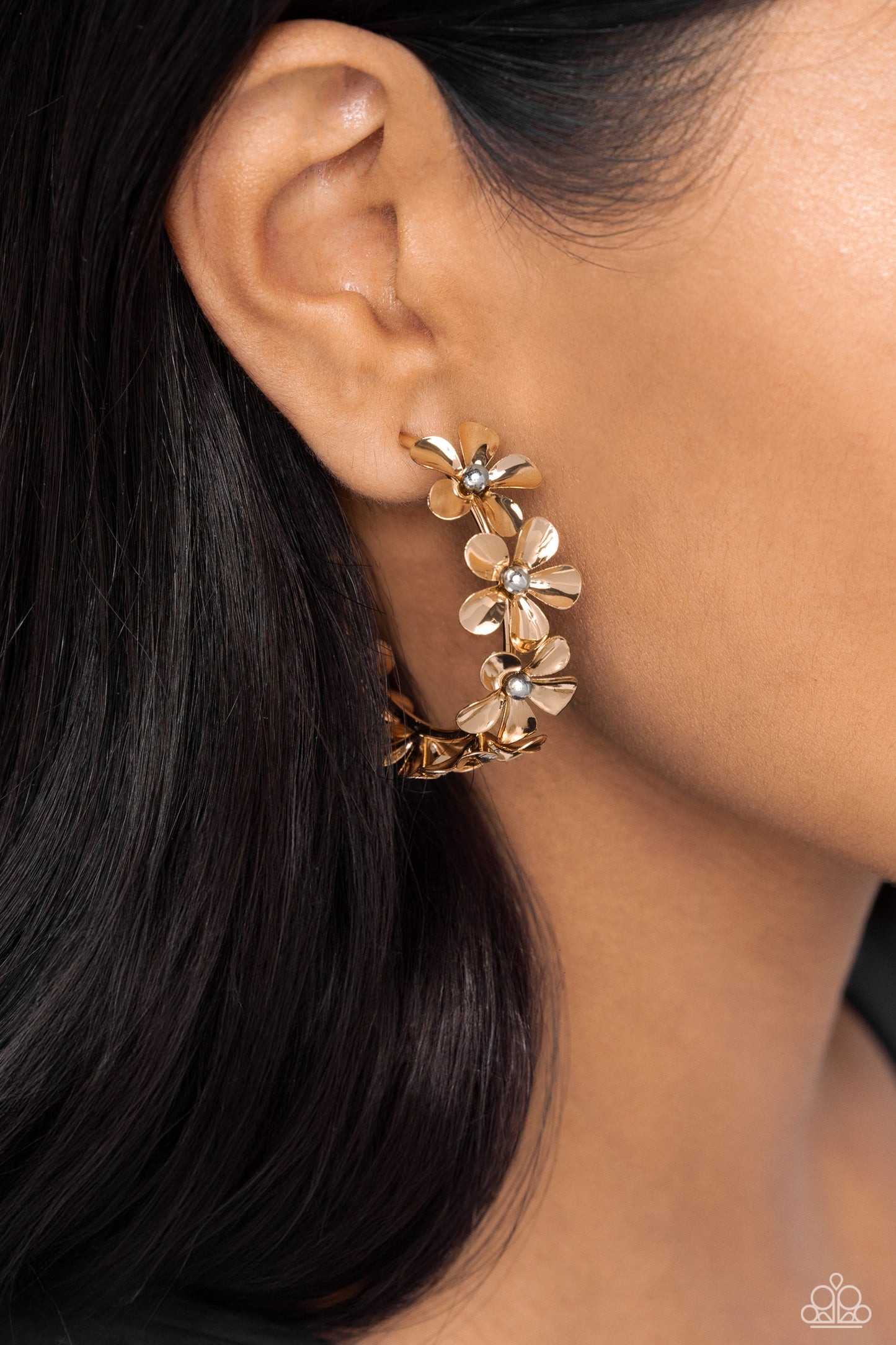 Floral Flamenco - Gold Earrings - Paparazzi Accessories - Alies Bling Bar