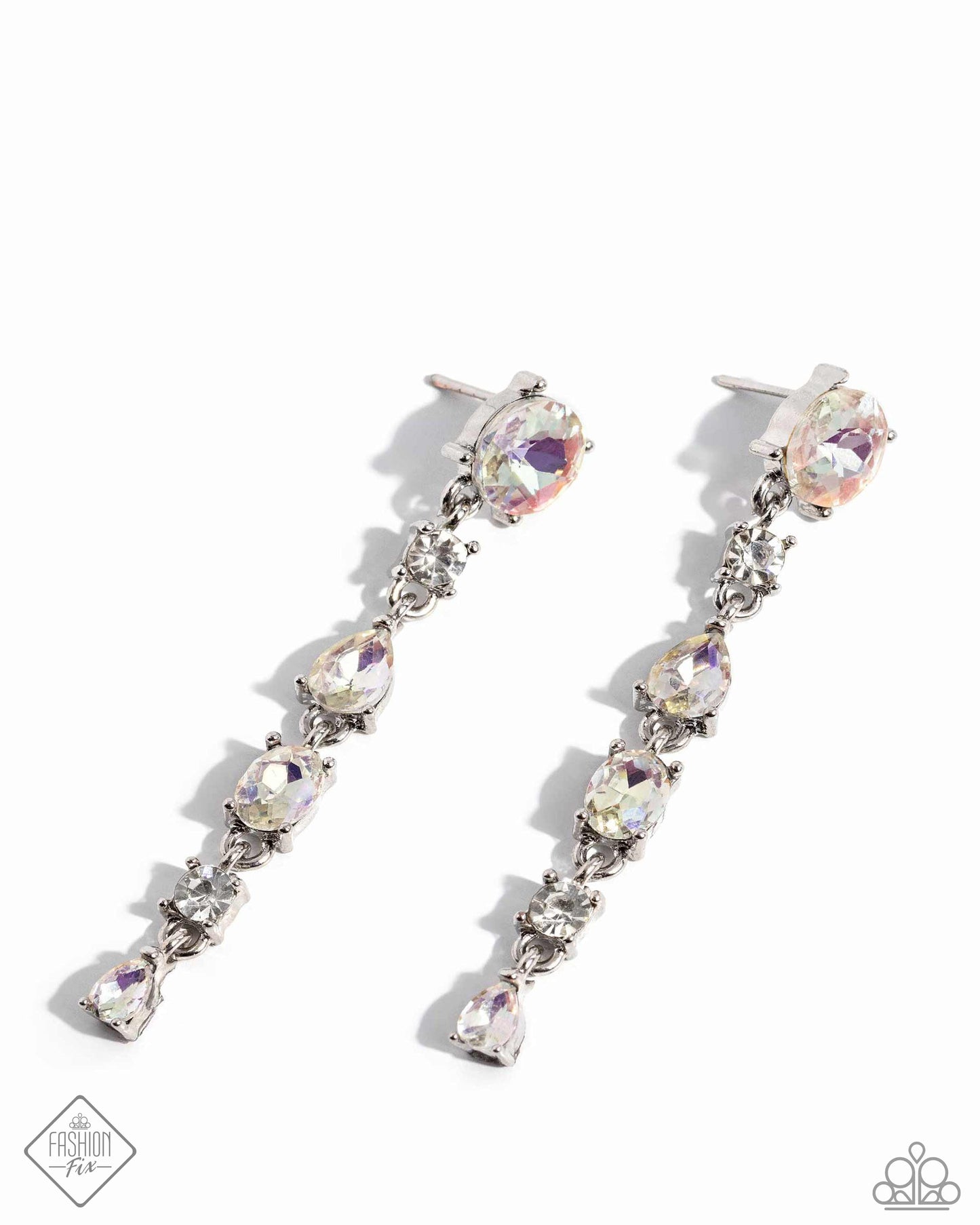 Fairytale Falls - White Earrings - Paparazzi Accessories - April 2024 Fashion Fix - Alies Bling Bar