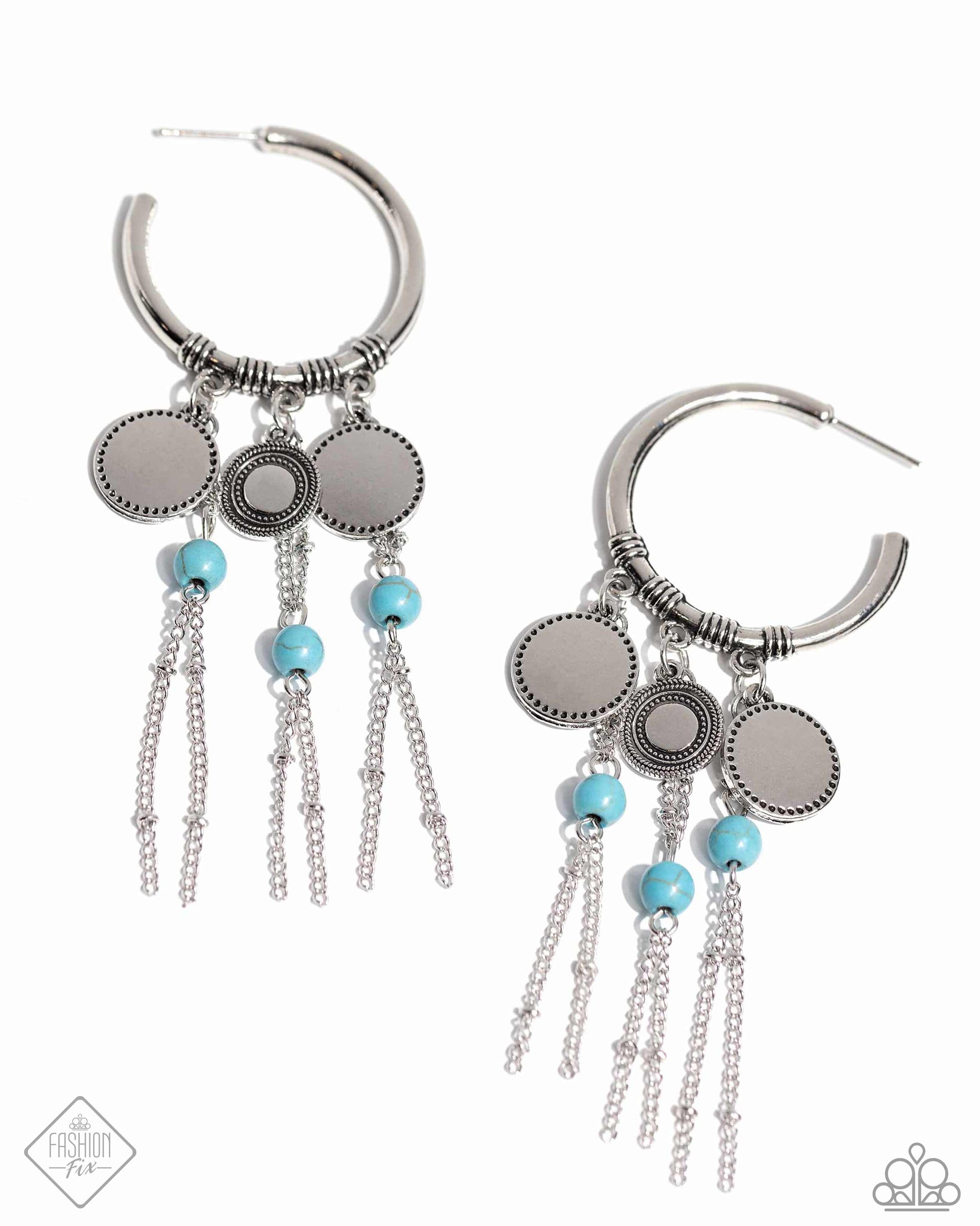 Peppy Pinnacle - Blue Earrings - Paparazzi Accessories - April 2024 Fashion Fix - Alies Bling Bar