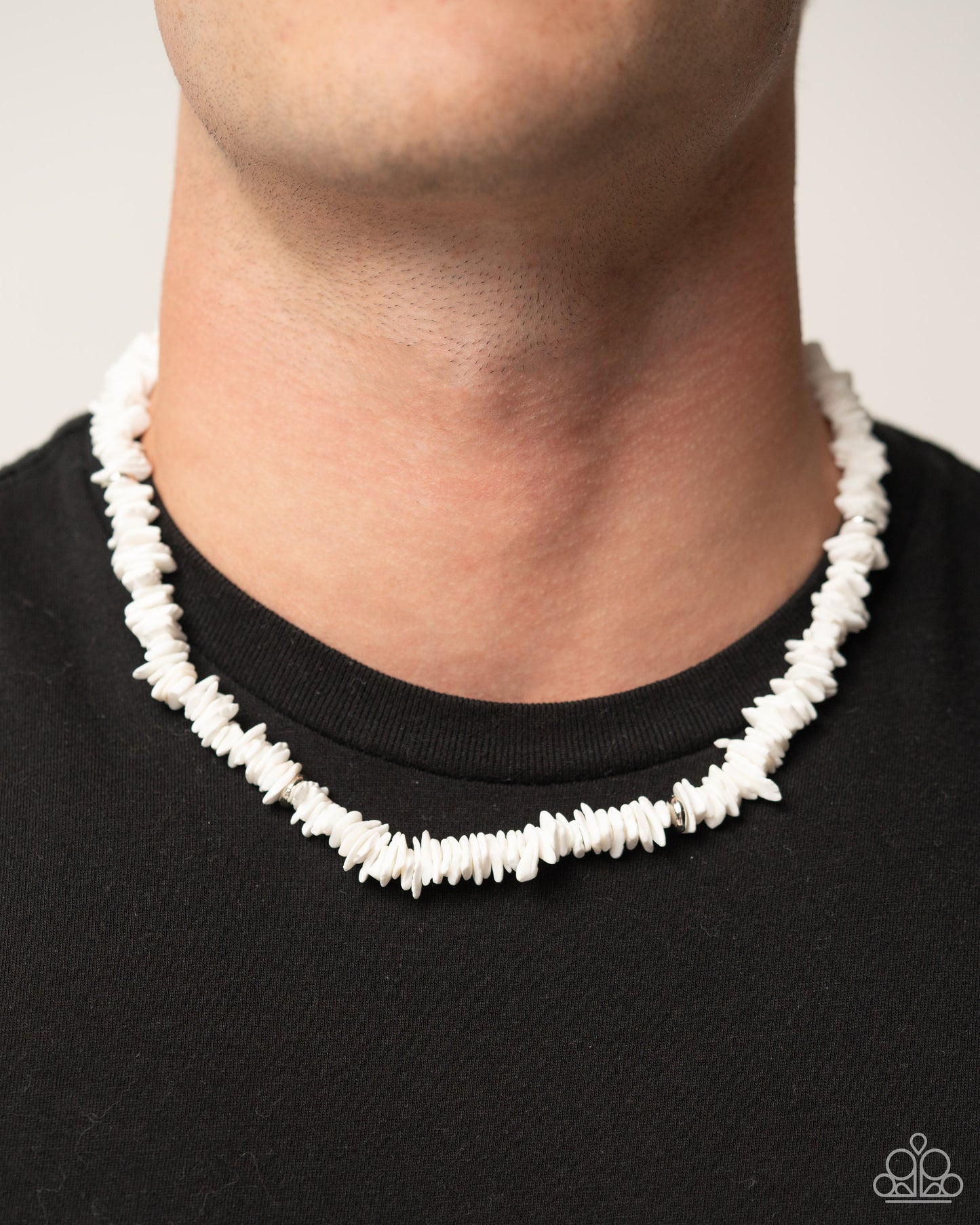 On A SHELL-ular Level - White Necklace - Paparazzi Accessories - Alies Bling Bar