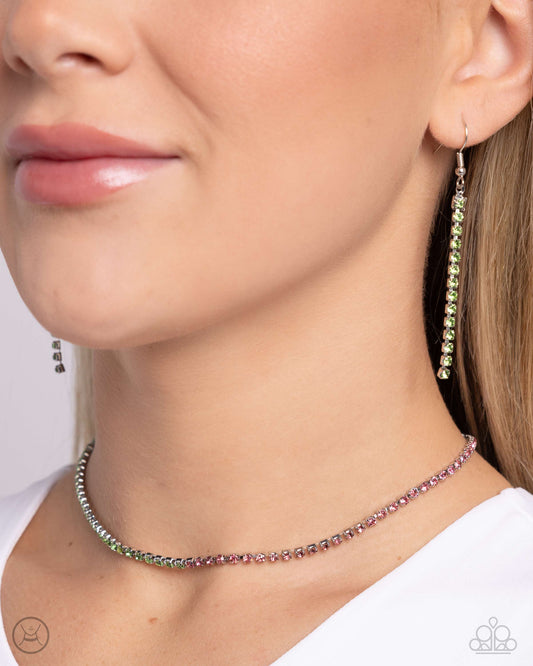 Dedicated Duo - Green Necklace - Paparazzi Accessories - Alies Bling Bar