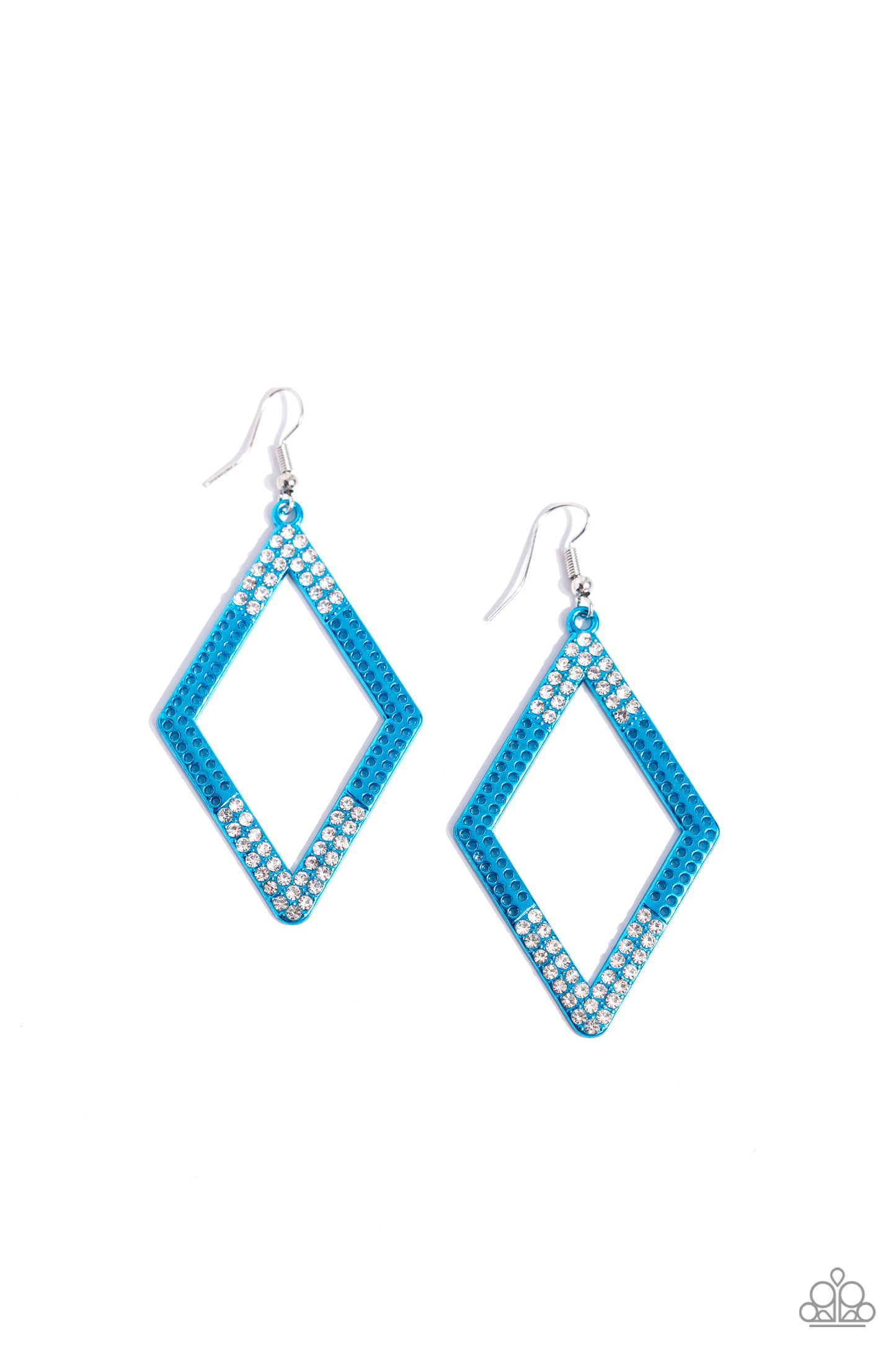 Eloquently Edgy - Blue Earrings - Paparazzi Accessories - Alies Bling Bar