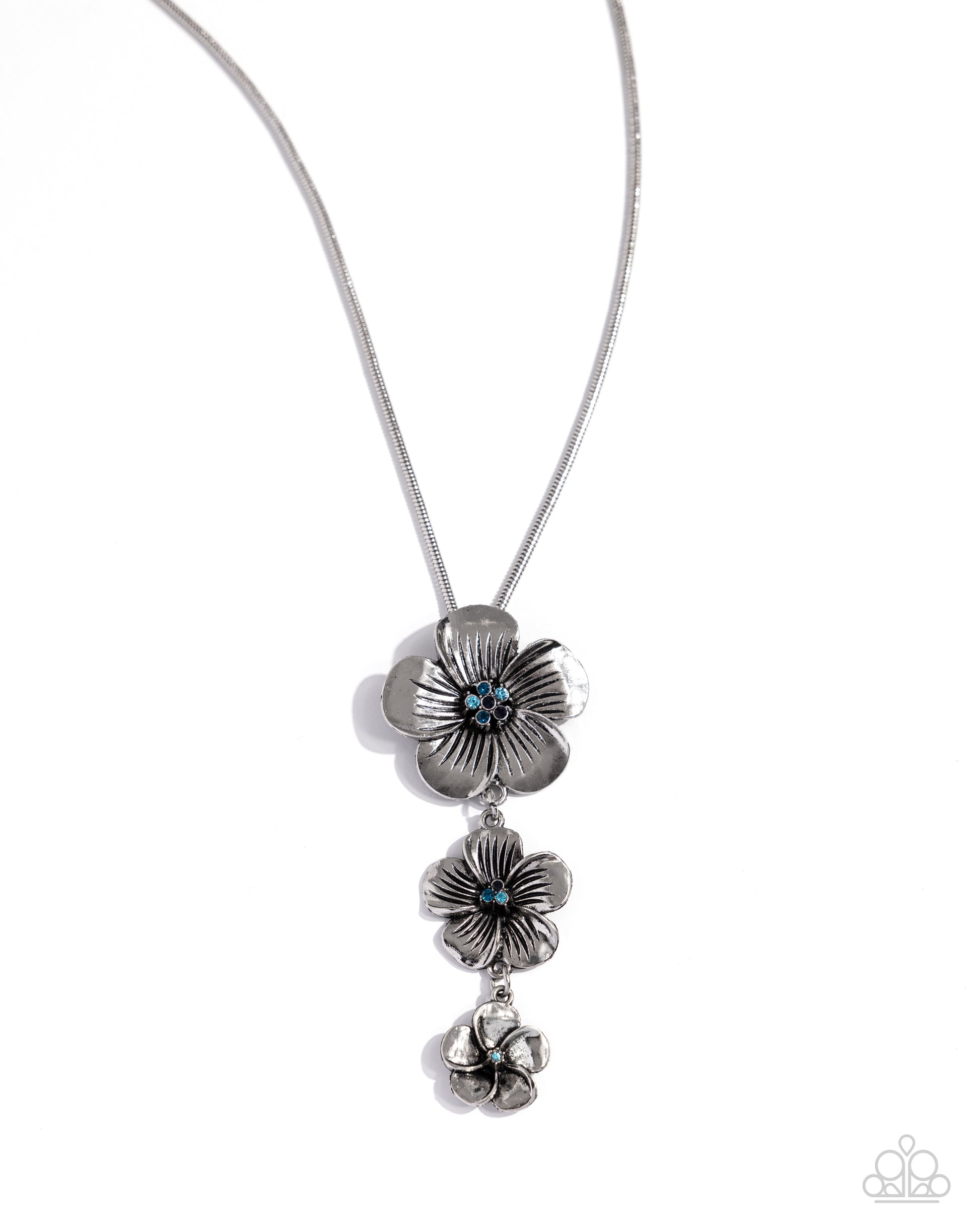 Wallflower Whimsy - Blue Necklace - Paparazzi Accessories - Alies Bling Bar