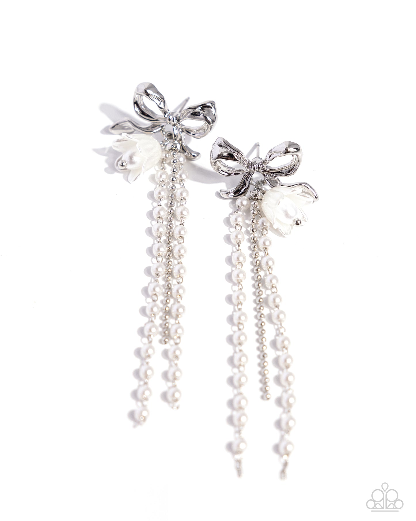 Garden Gain - White Earrings - Paparazzi Accessories - Alies Bling Bar