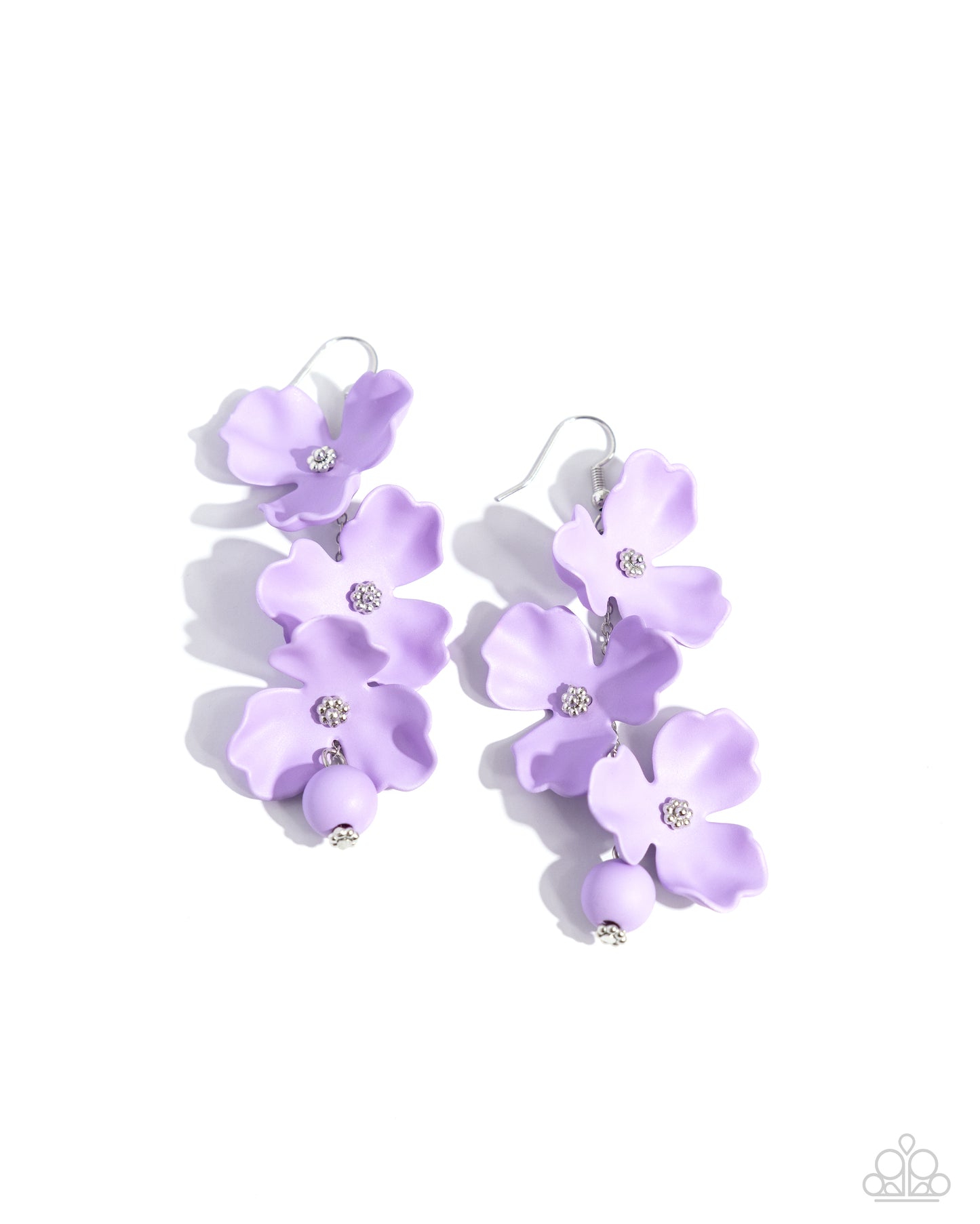 Plentiful Petals - Purple Earrings - Paparazzi Accessories - Alies Bling Bar