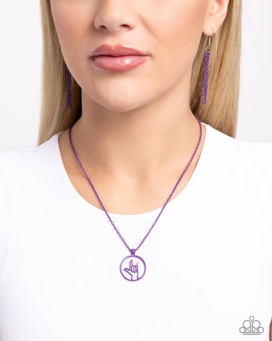 Abstract ASL - Purple Necklace - Paparazzi Accessories