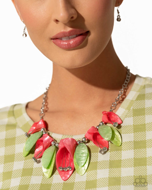 Garden Gaze - Multi Necklace - June 2024 Life of the Party Necklace - Paparazzi Accessories - Alies Bling Bar