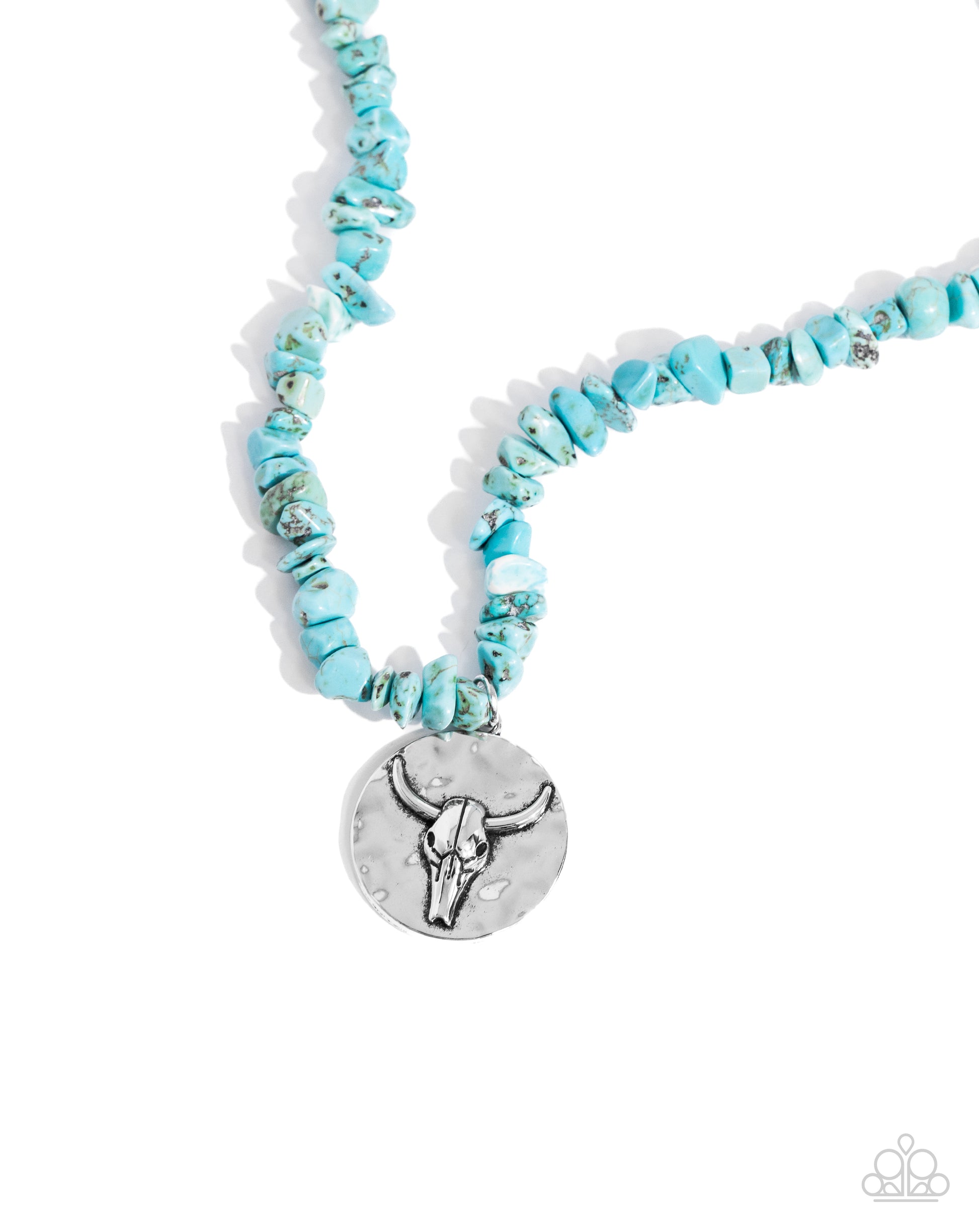 Longhorn Leader - Blue Necklace - Paparazzi Accessories - Alies Bling Bar