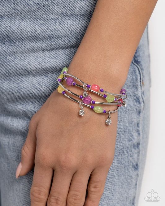 Scattered Sheen - Purple Bracelet - Paparazzi Accessories - Alies Bling Bar