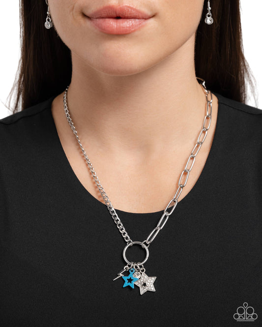 Stellar Sighting - Blue Necklace - Paparazzi Accessories - Alies Bling Bar