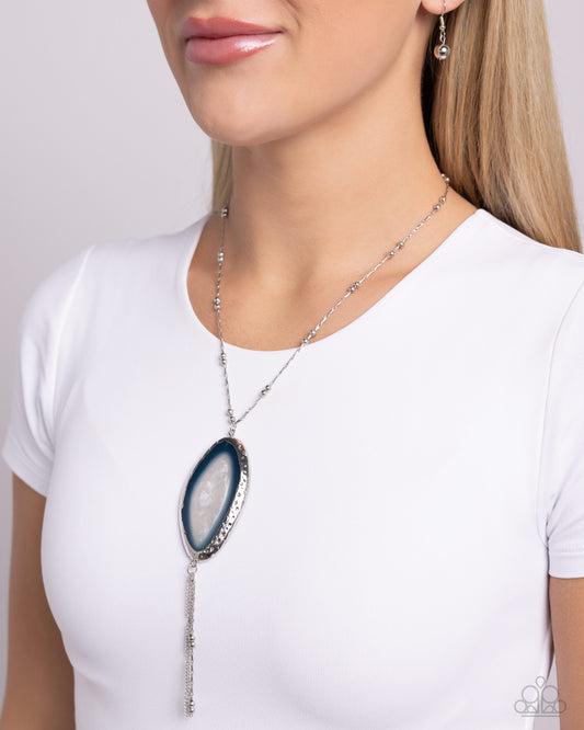 Geode Gamble - Blue Necklace - Paparazzi Accessories - Alies Bling Bar