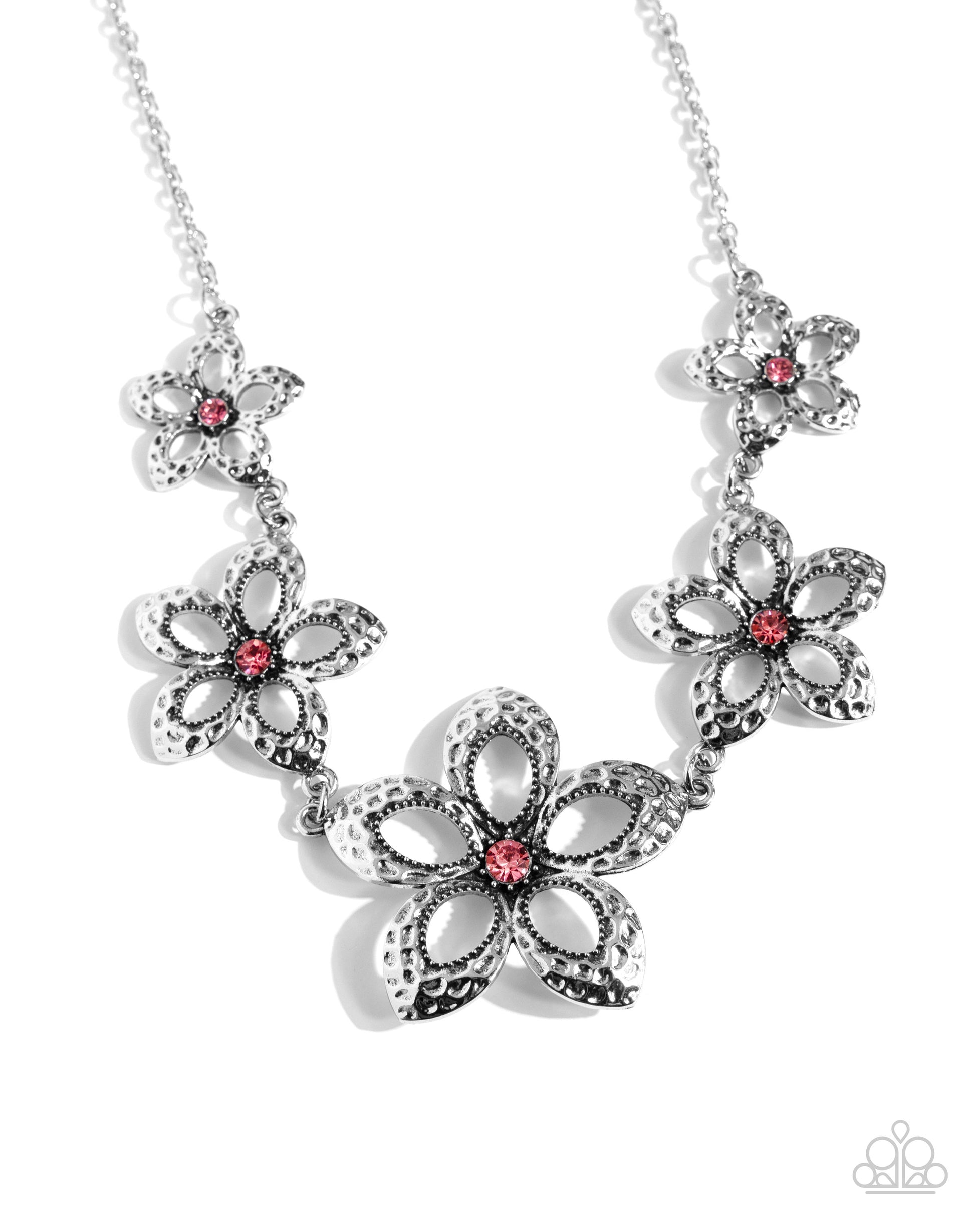 Faithful Florals - Pink Necklace - Paparazzi Accessories - Alies Bling Bar