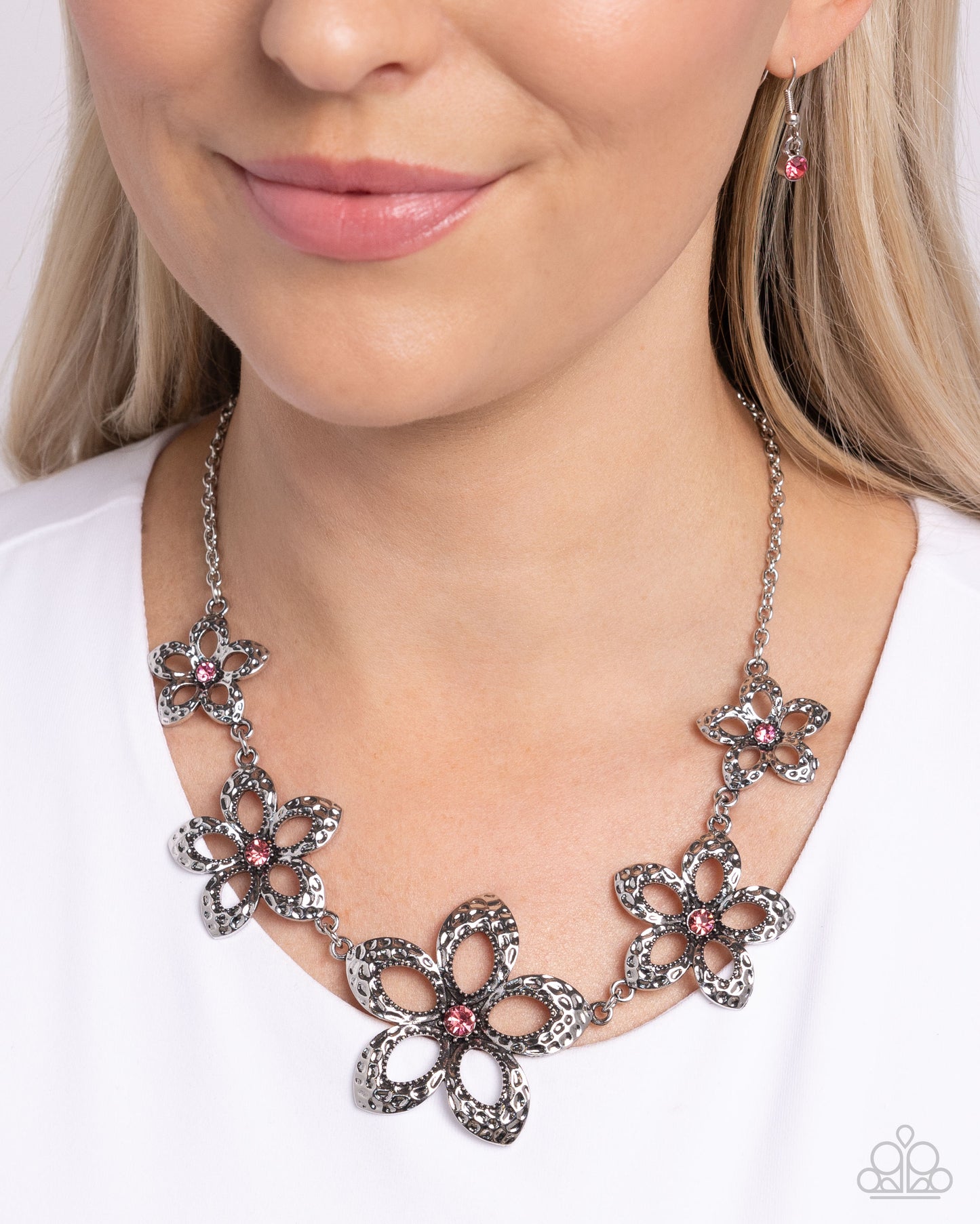 Faithful Florals - Pink Necklace - Paparazzi Accessories - Alies Bling Bar