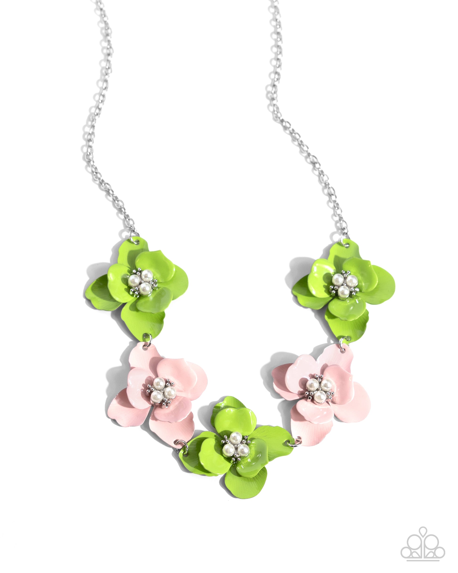 Pastel Pizzazz - Green Necklace - Paparazzi Accessories - Alies Bling Bar