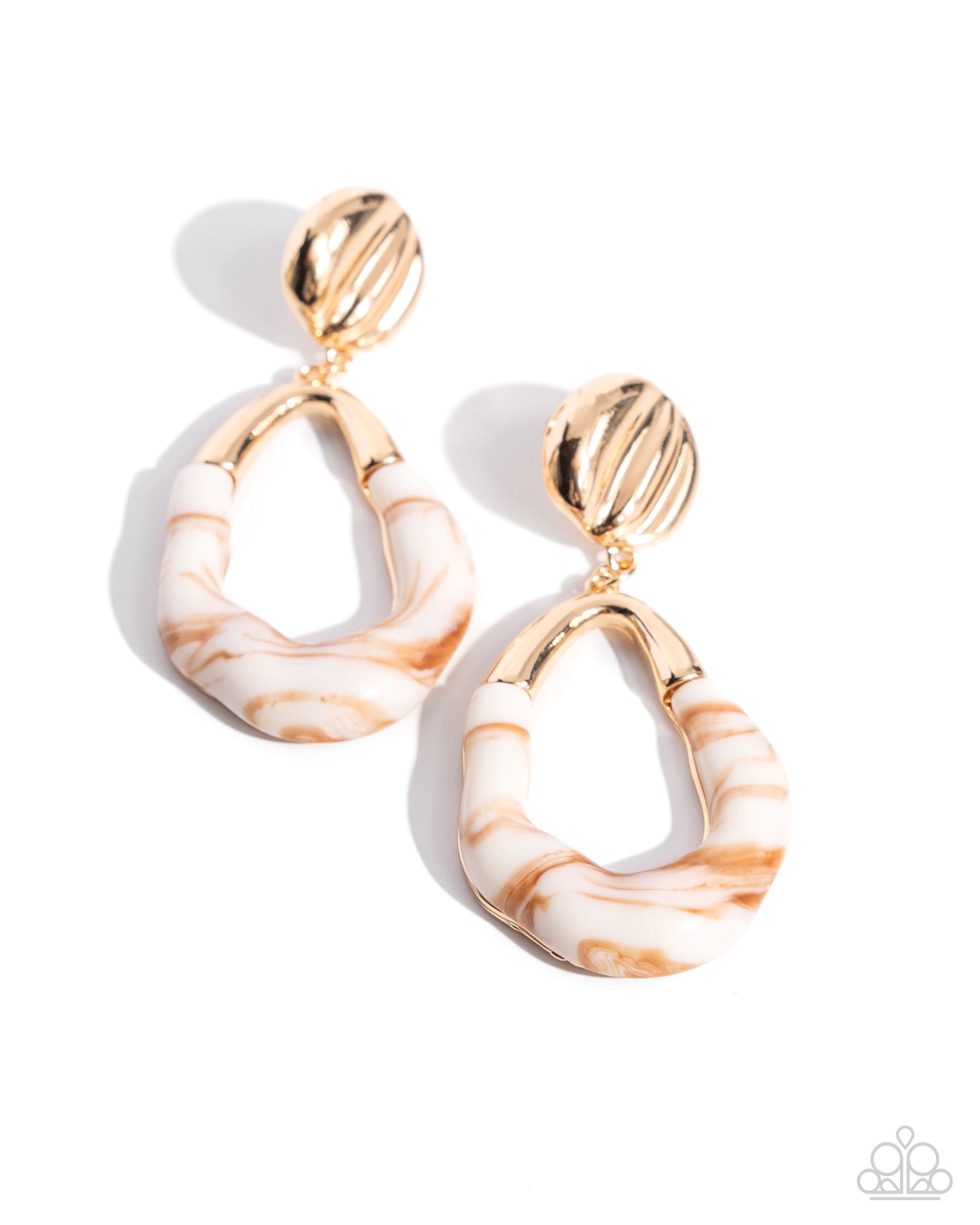 High-Sheen Swirls - Gold Earrings - Paparazzi Accessories - Alies Bling Bar