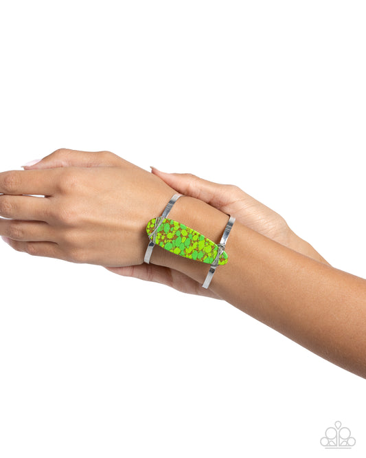 Spotted A Mile Away - Green Bracelet - Paparazzi Accessories - Alies Bling Bar