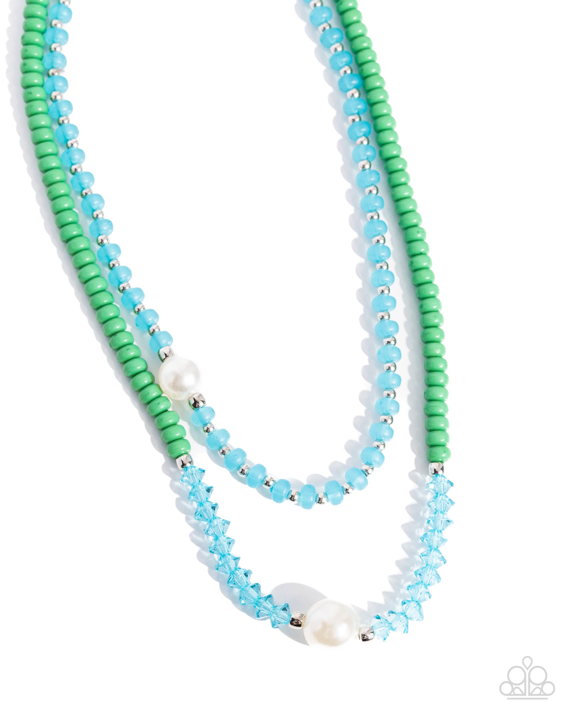 Multicolored Masquerade - Green Necklace - Paparazzi Accessories - Alies Bling Bar