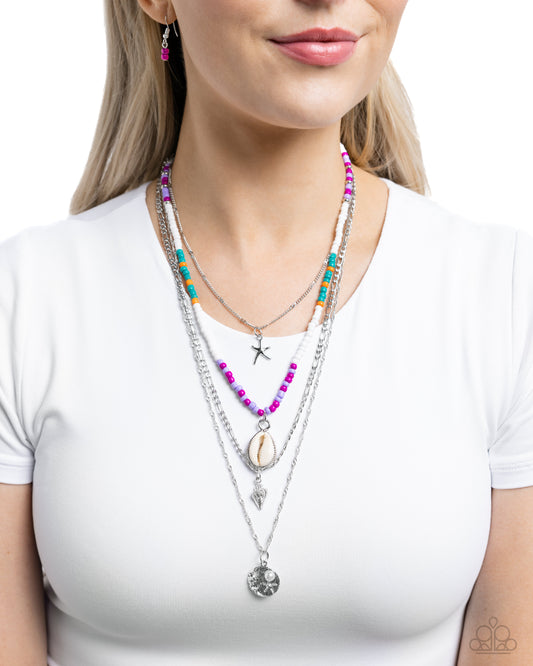 Oceanic Obligato - Purple Necklace - Paparazzi Accessories - Alies Bling Bar