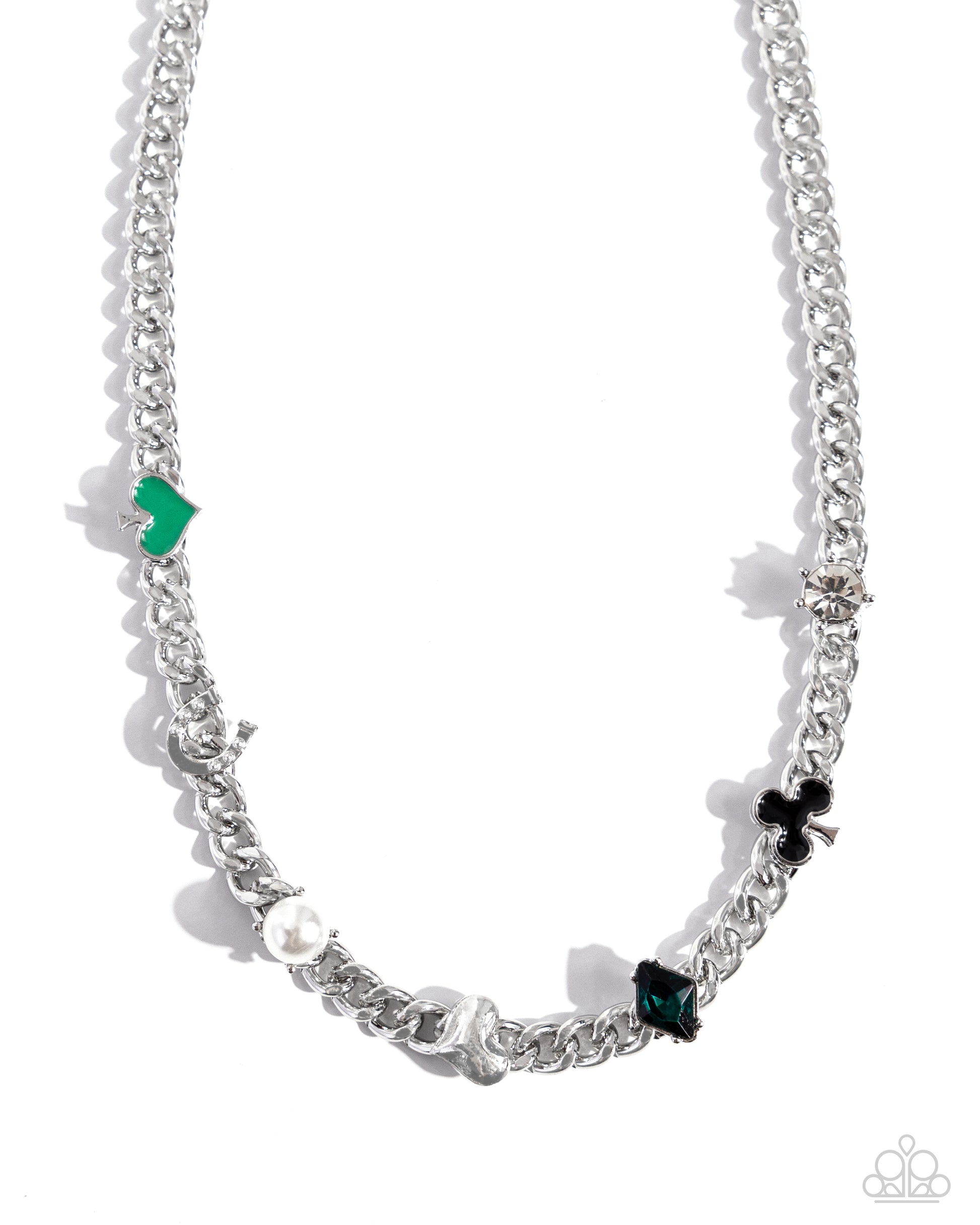 Vegas Vault - Green Necklace - Paparazzi Accessories - Alies Bling Bar