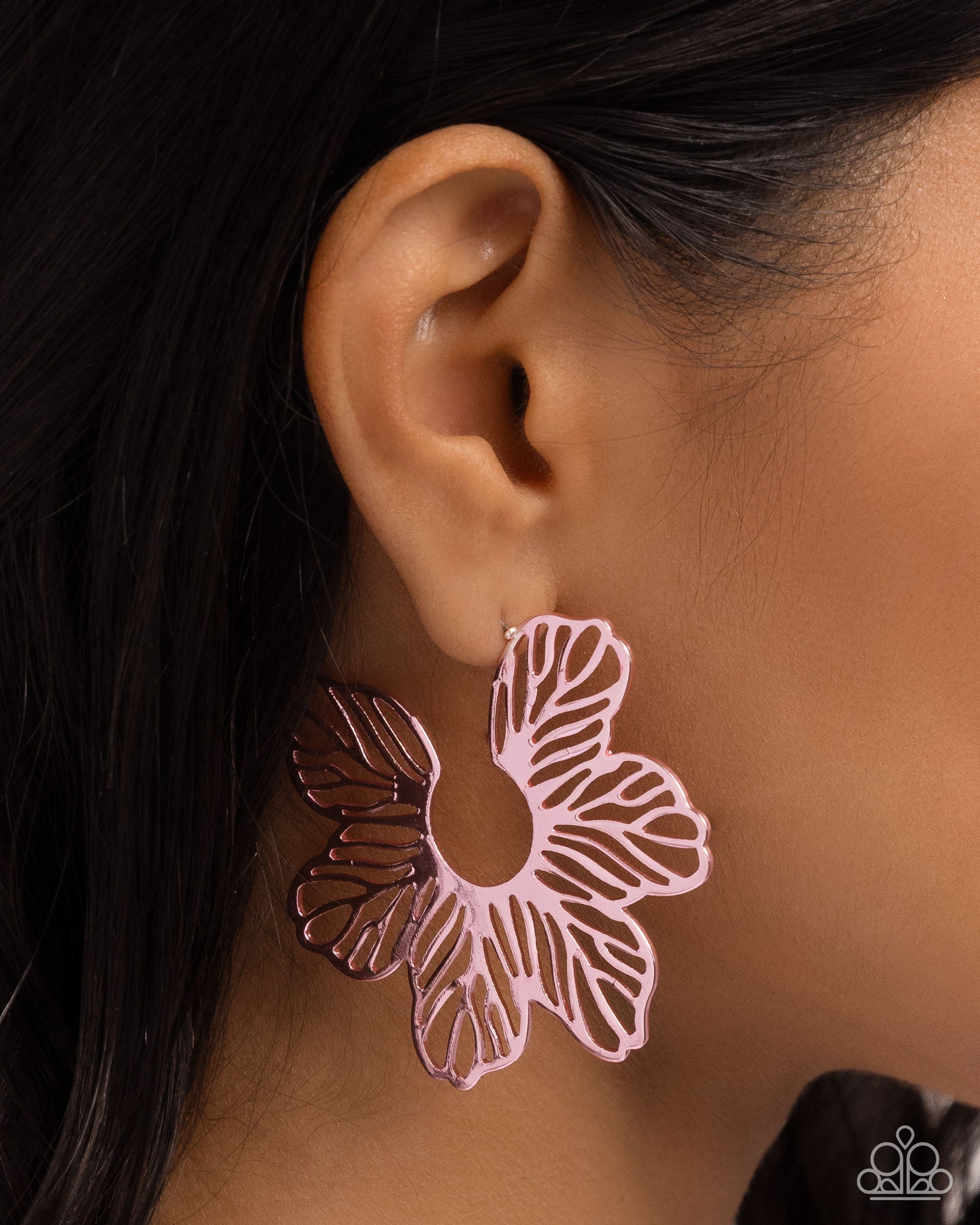 Floral Fame - Pink Earrings - Paparazzi Accessories - Alies Bling Bar