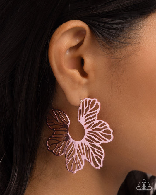 Floral Fame - Pink Earrings - Paparazzi Accessories - Alies Bling Bar