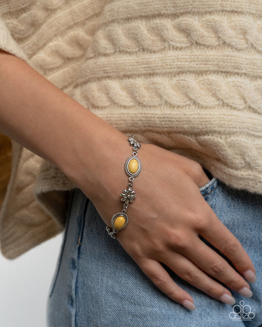 Earthy Estate - Yellow Bracelet - Paparazzi Accessories - Alies Bling Bar