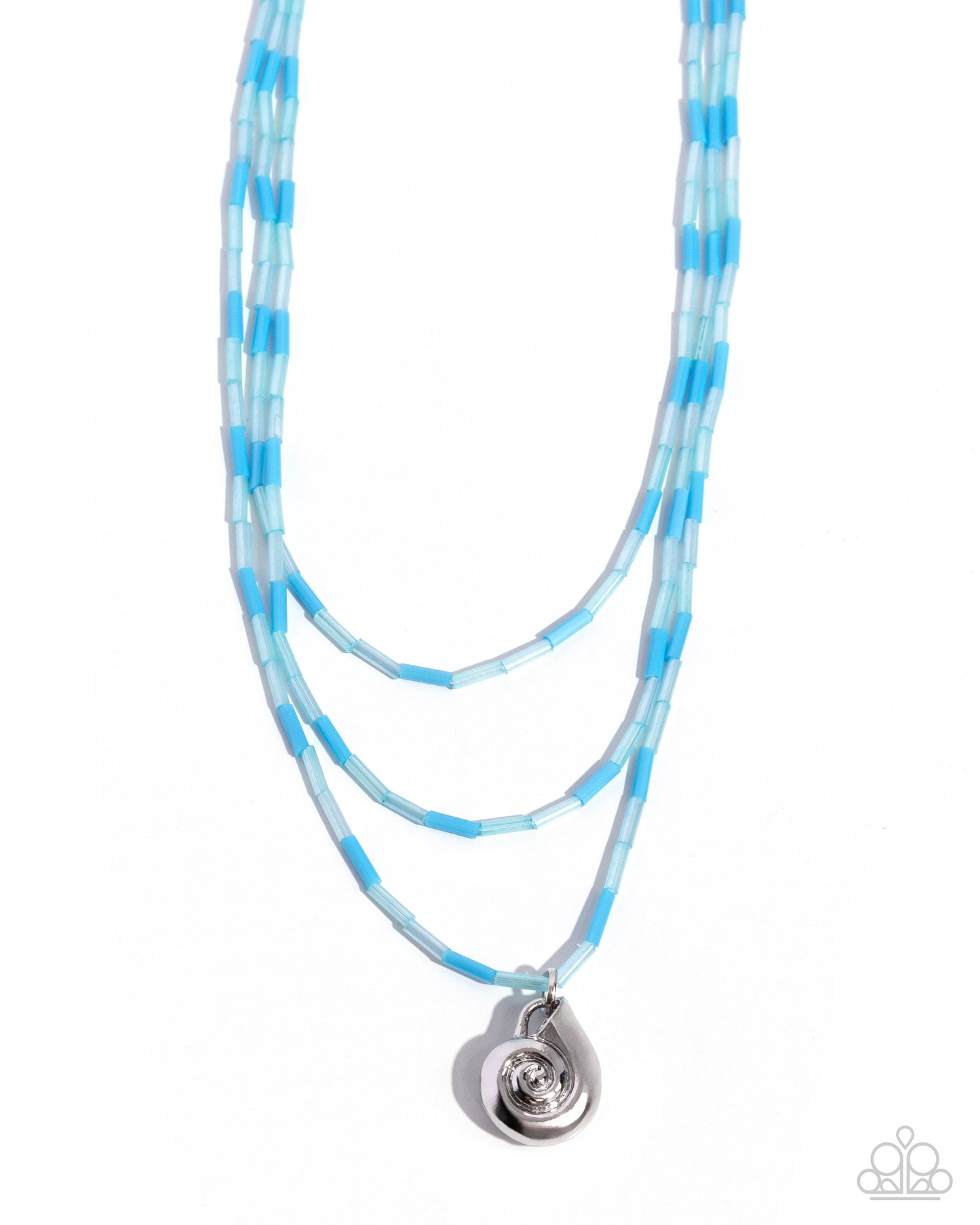 Spiral Safari - Blue Necklace - Paparazzi Accessories - Alies Bling Bar