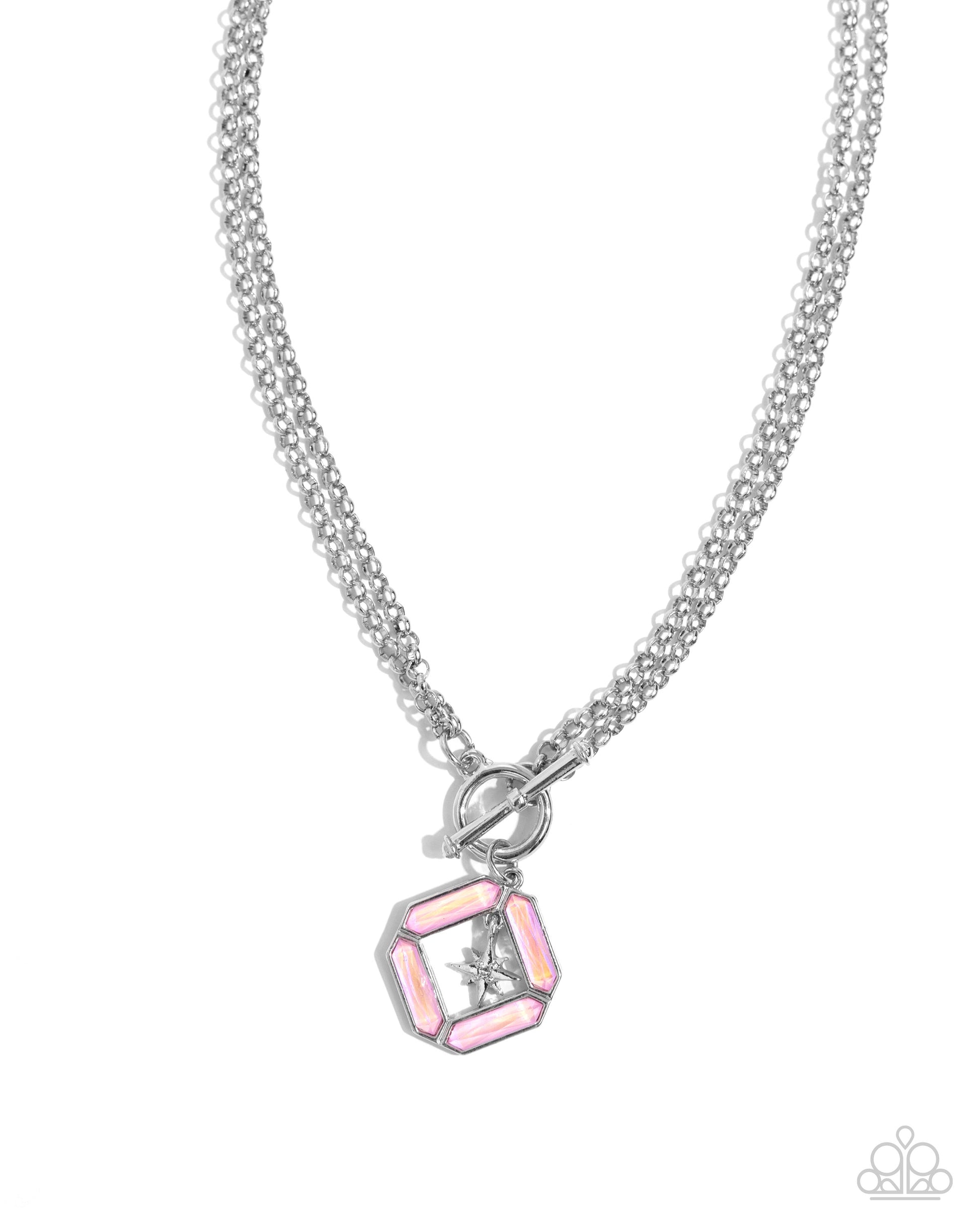 Compass Cadenza - Pink Necklace - Paparazzi Accessories - Alies Bling Bar