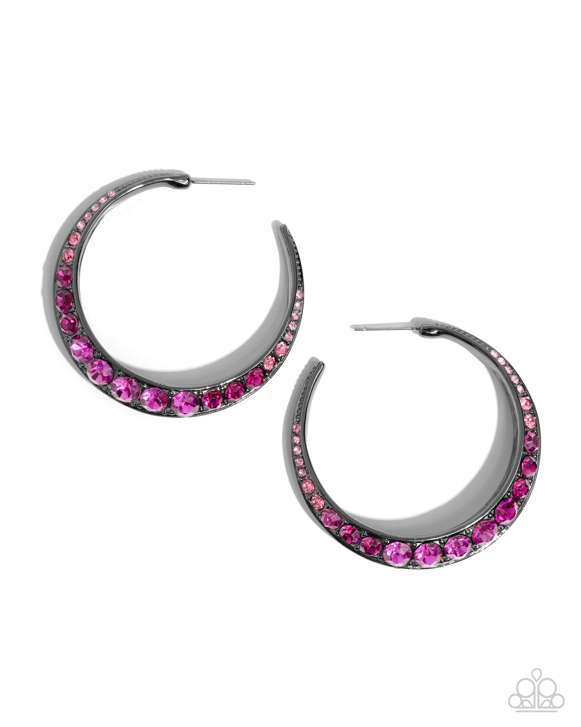 Embedded Edge - Pink Earrings - Paparazzi Accessories - Alies Bling Bar