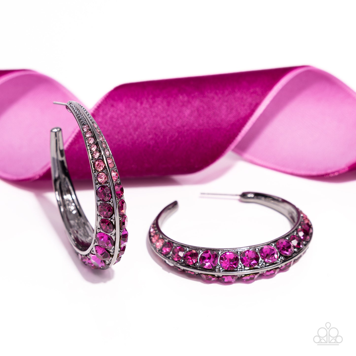 Embedded Edge - Pink Earrings - Paparazzi Accessories - Alies Bling Bar