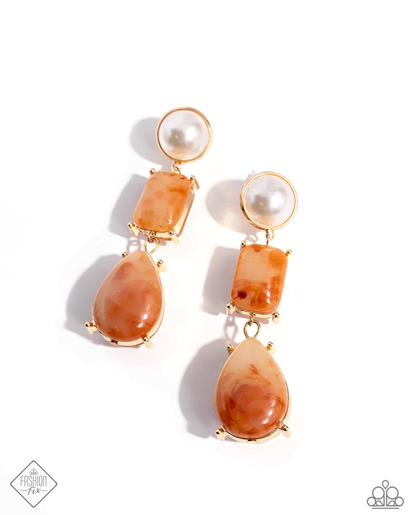 Marbled Masterpiece - Orange Earrings - Paparazzi Accessories - June 2024 Fashion Fix - Alies Bling Bar